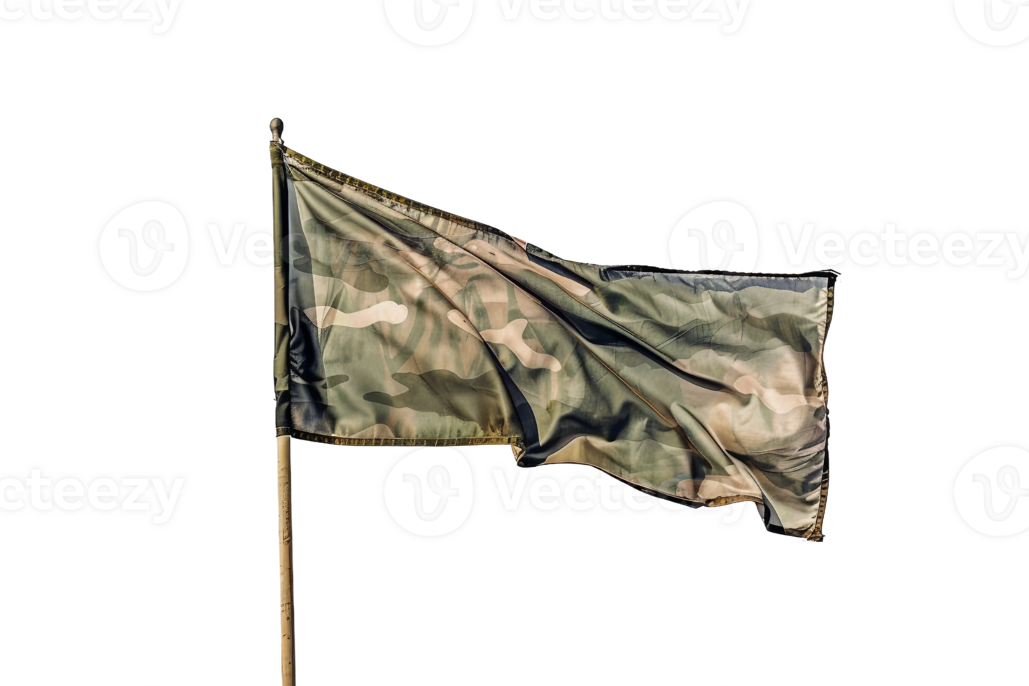 Army Flag On Transparent Background. png