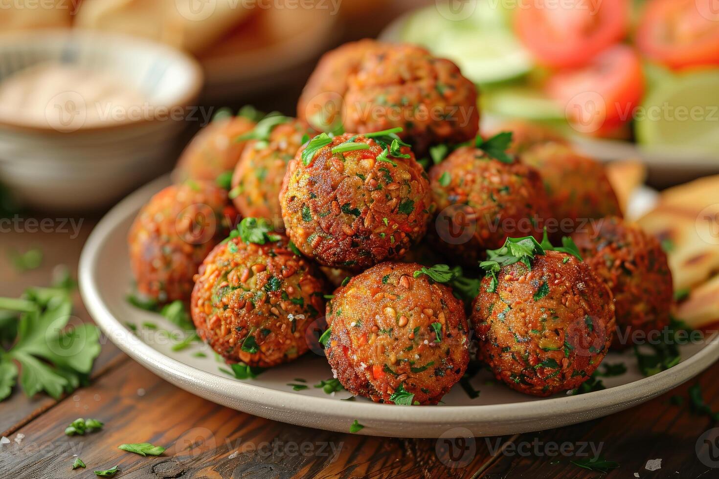 Falafels are deep fried balls traditionally found in Middle Eastern cuisine food professional advertising food photography photo