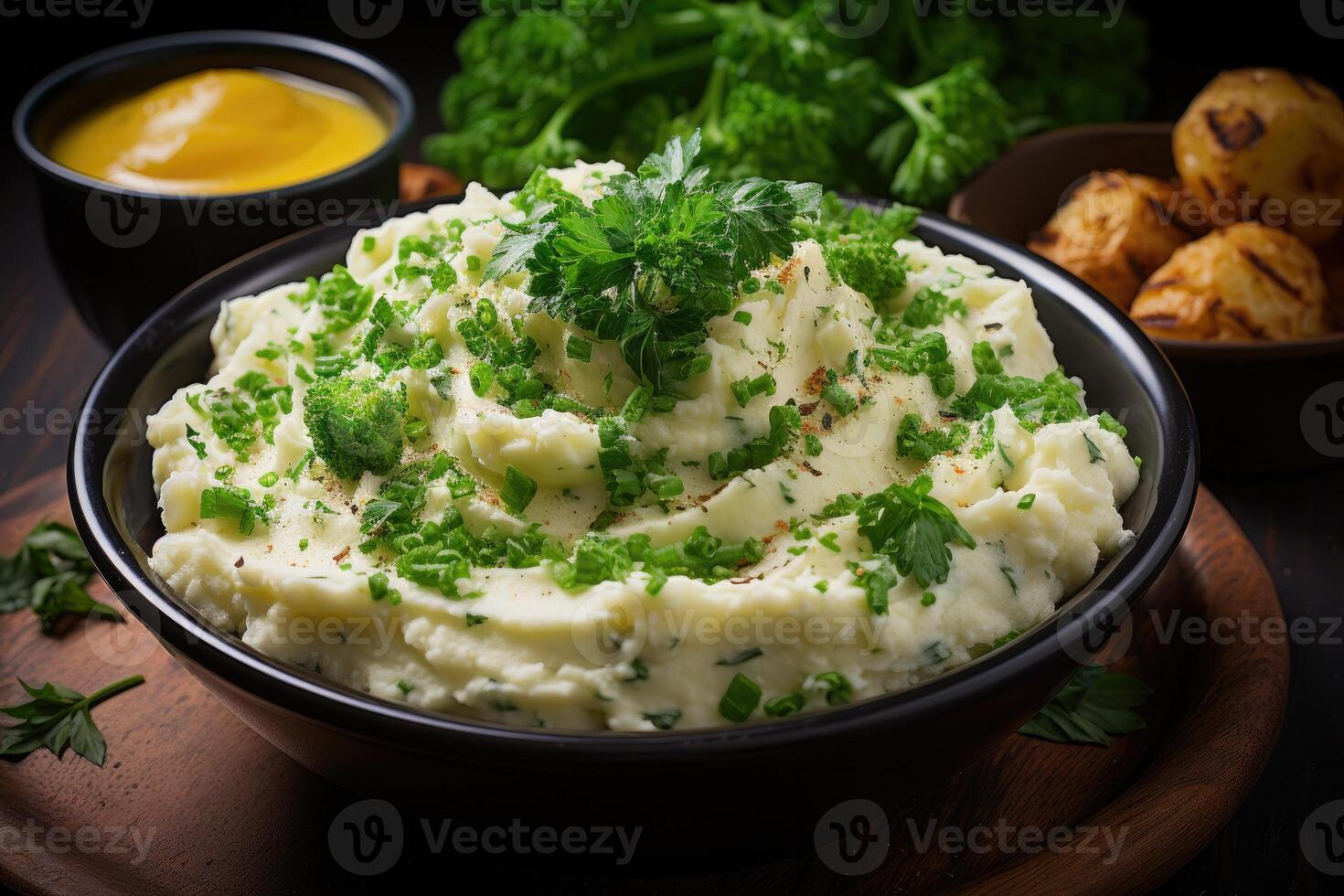 Colcannon is a traditional Irish dish of mashed potatoes with cabbage food professional advertising food photography photo