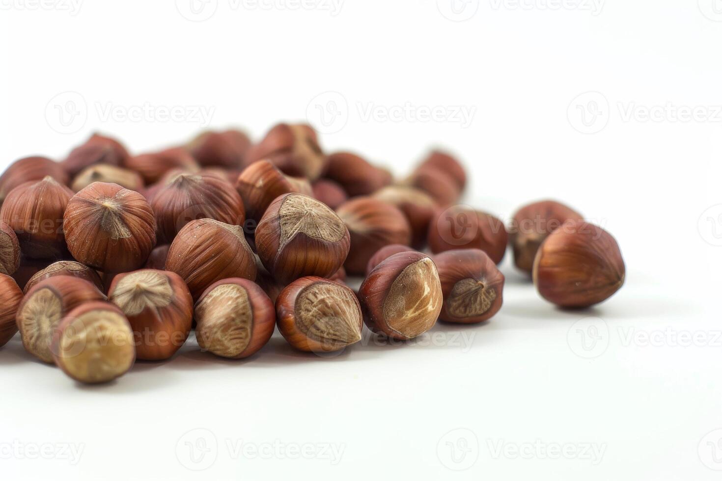 Raw Hazelnuts Isolated on White Background photo