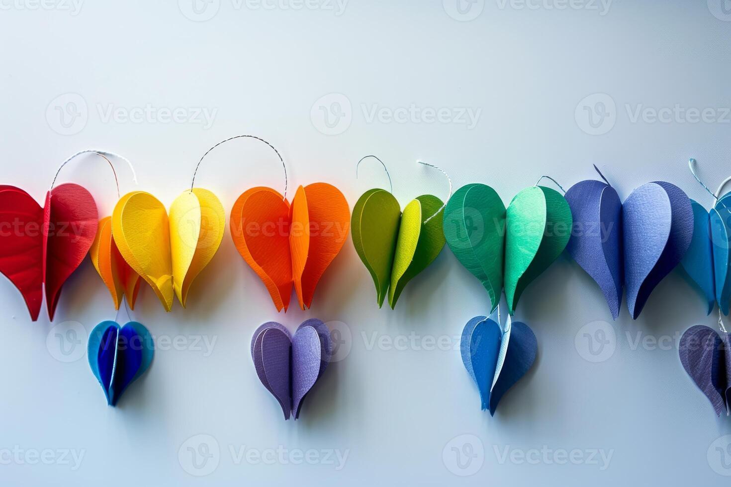 Eye-Catching Rainbow Spectrum Papers Studio Shot Isolated on White Background photo