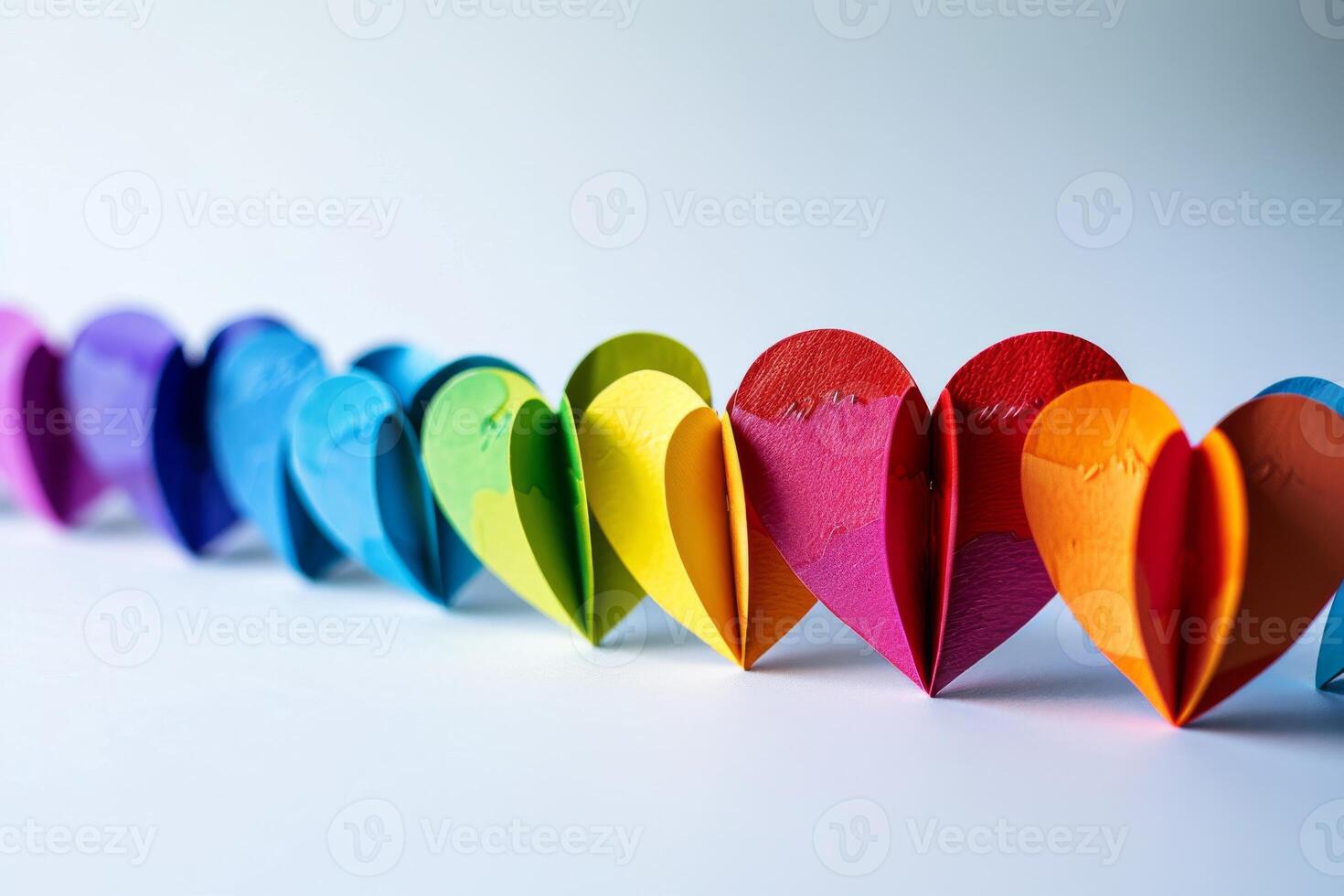 Multicolored Rainbow Paper Collection Studio Shot Isolated on White Background photo
