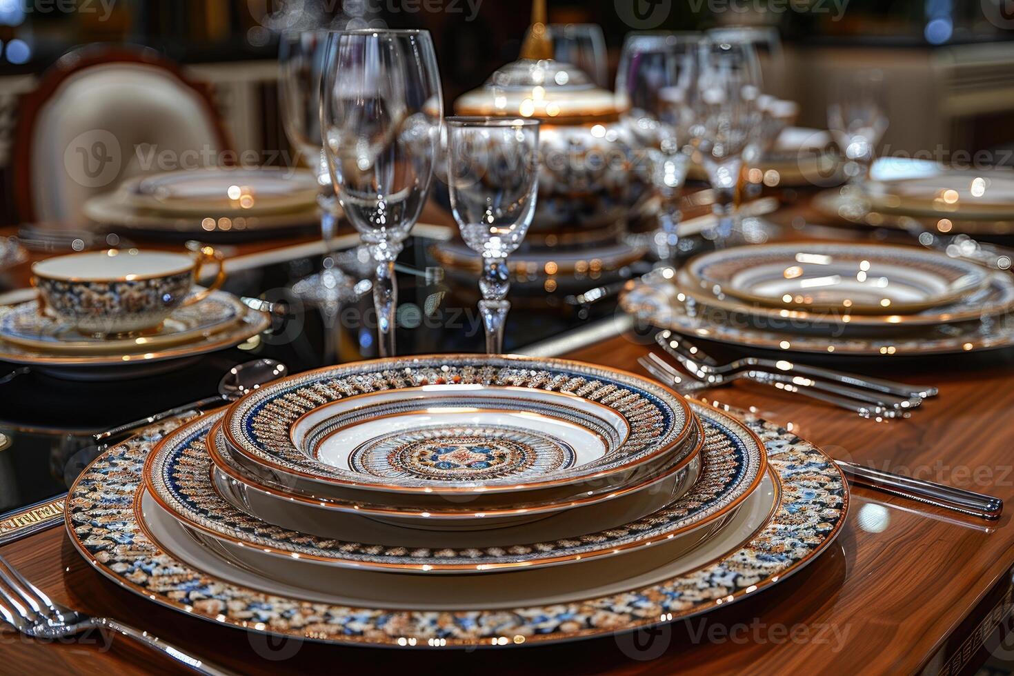 table set and cutlery with ramadan theme advertising food photography photo