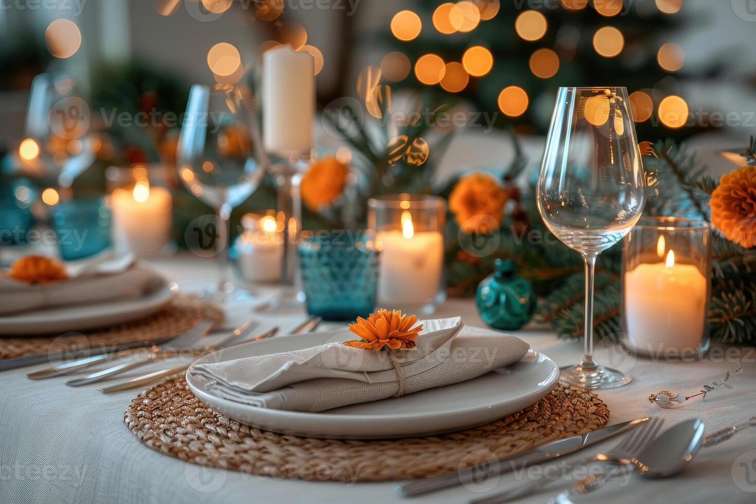 table set and cutlery with ramadan theme advertising food photography photo