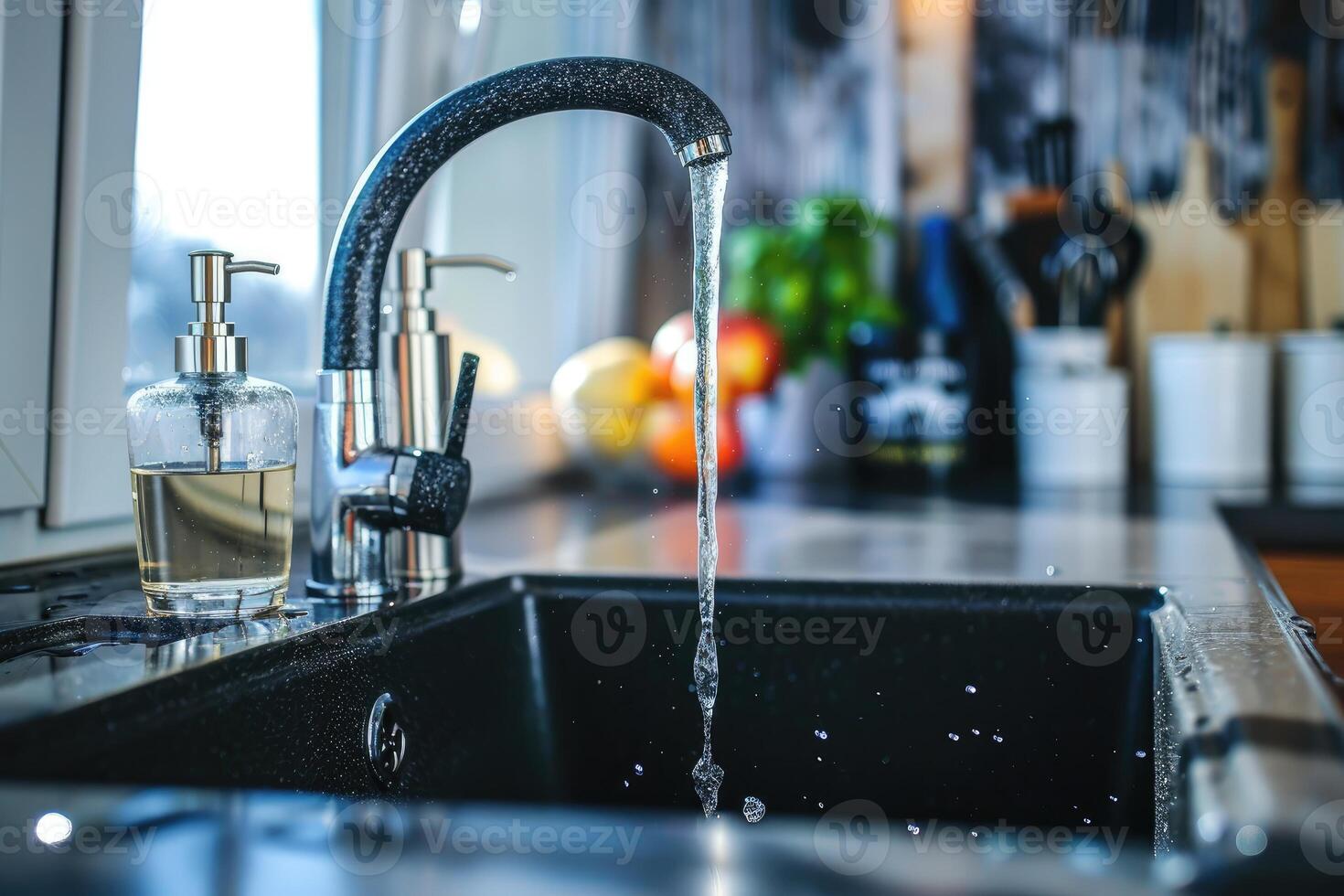 faucet in modern kitchen sink professional advertising photography photo