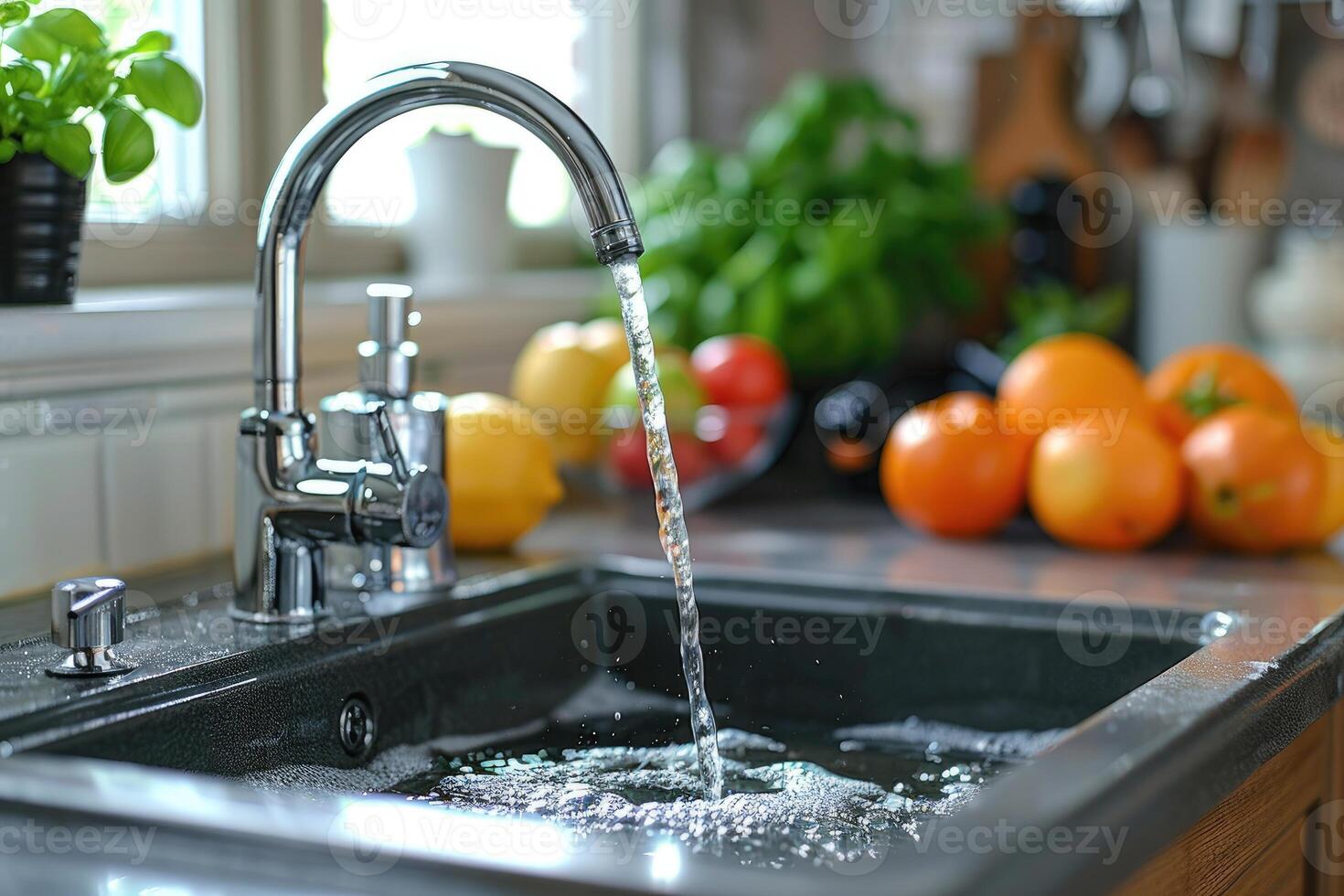 faucet in modern kitchen sink professional advertising photography photo