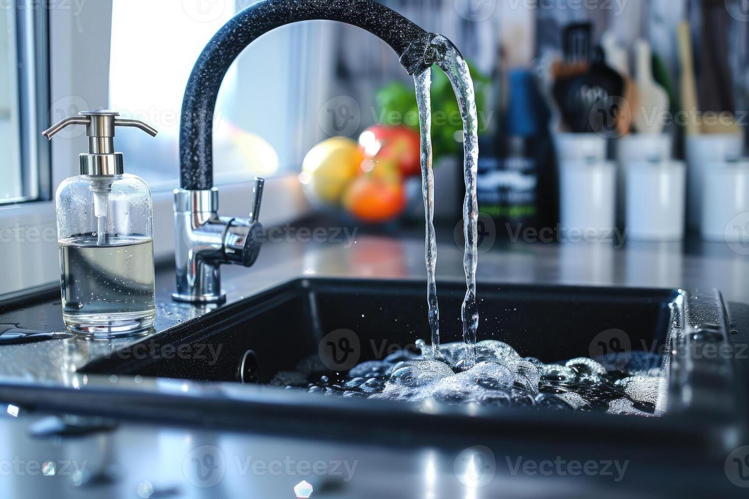 faucet in modern kitchen sink professional advertising photography photo