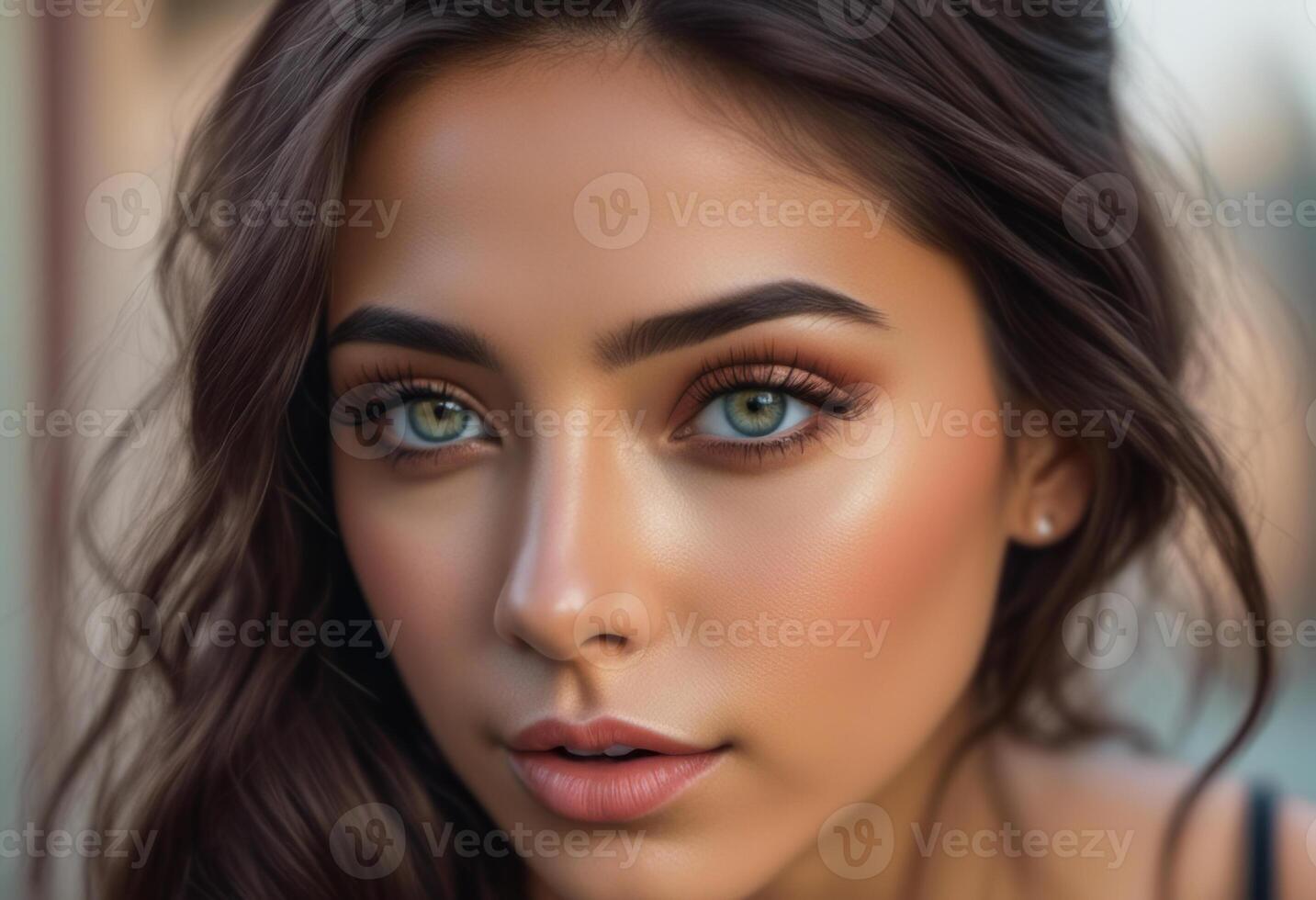 A Portrait Of Breathtakingly Gorgeous, Exotic, Beautiful Woman. photo