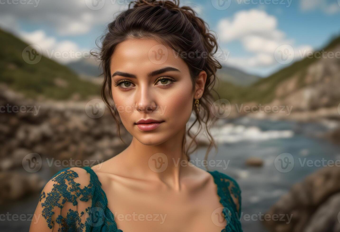 A Portrait Of Breathtakingly Gorgeous, Exotic, Beautiful Woman. photo