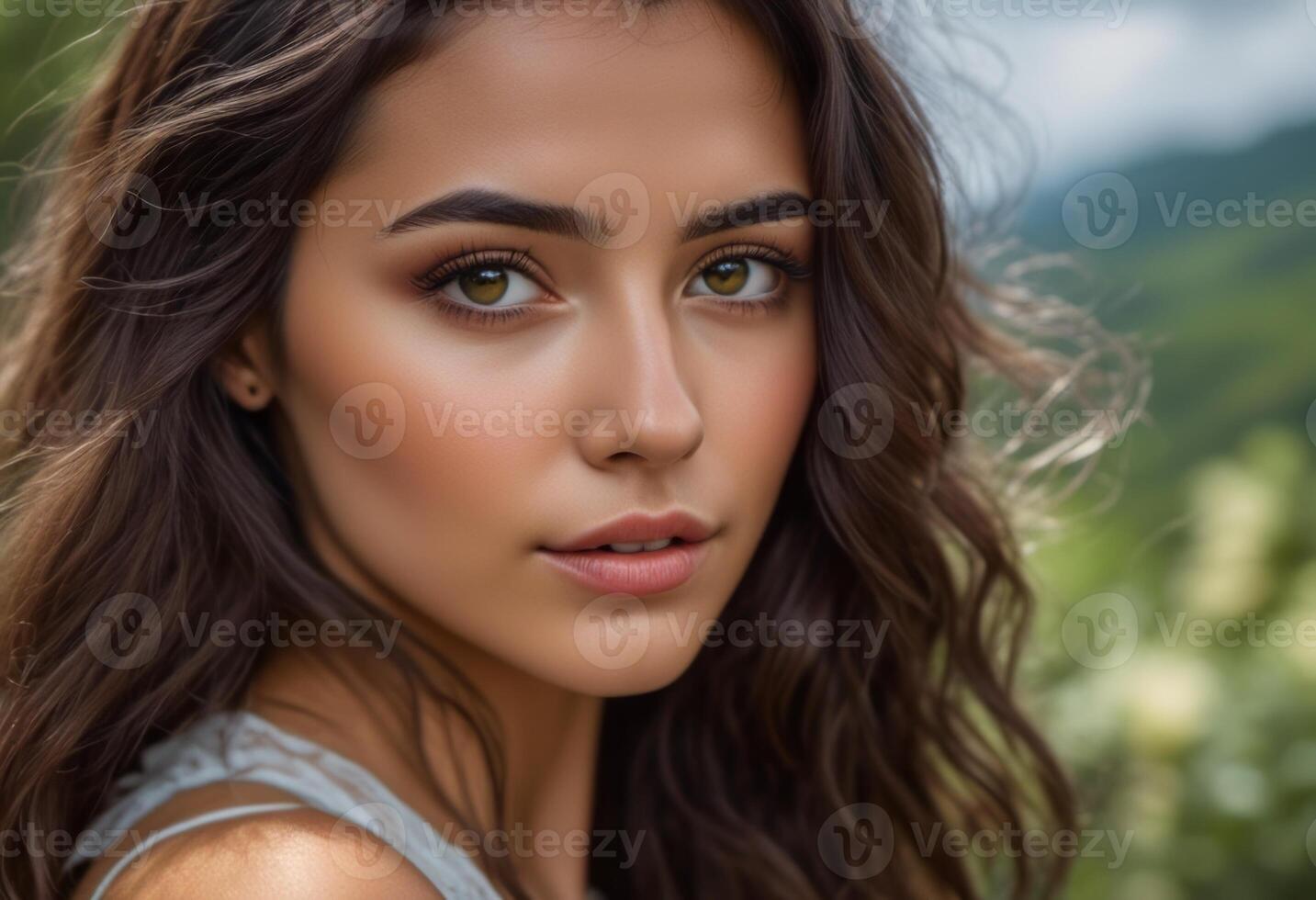 A Portrait Of Breathtakingly Gorgeous, Exotic, Beautiful Woman. photo