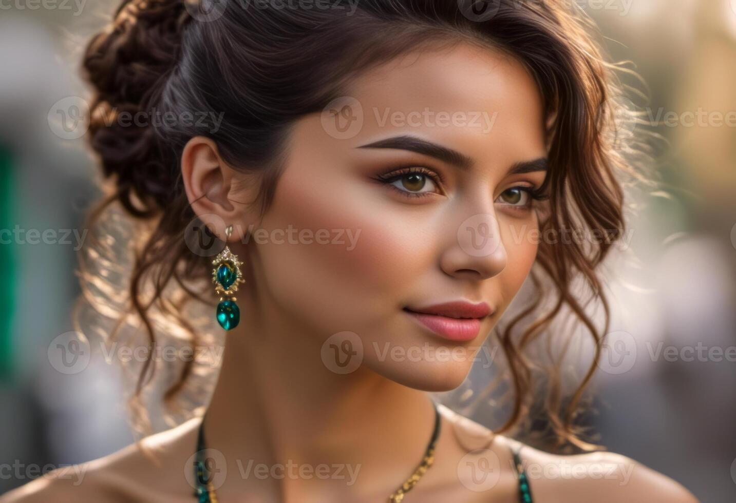 A Portrait Of Breathtakingly Gorgeous, Exotic, Beautiful Woman. photo