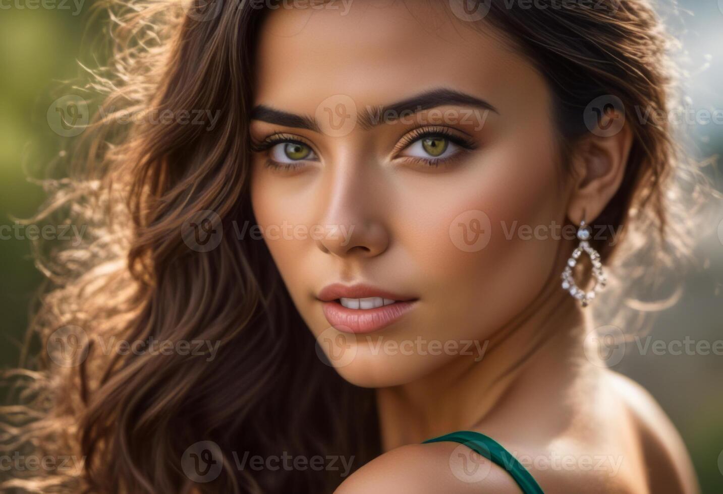 A Portrait Of Breathtakingly Gorgeous, Exotic, Beautiful Woman. photo