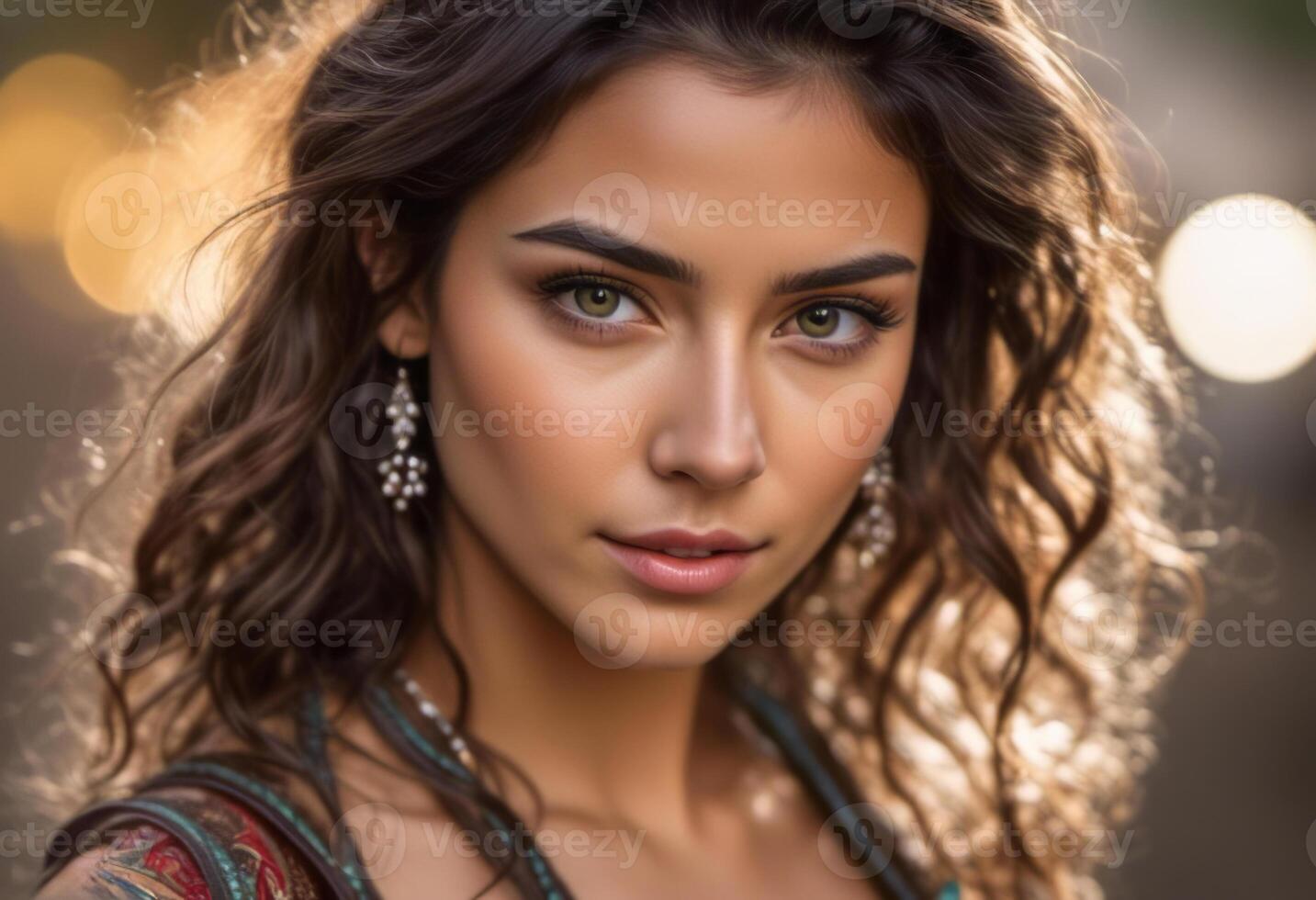 A Portrait Of Breathtakingly Gorgeous, Exotic, Beautiful Woman. photo