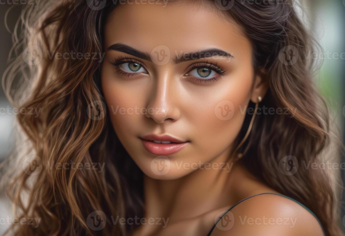 A Portrait Of Breathtakingly Gorgeous, Exotic, Beautiful Woman. photo