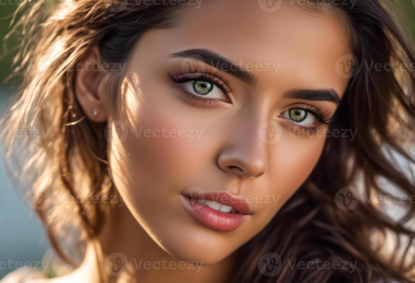 A Portrait Of Breathtakingly Gorgeous, Exotic, Beautiful Woman. photo