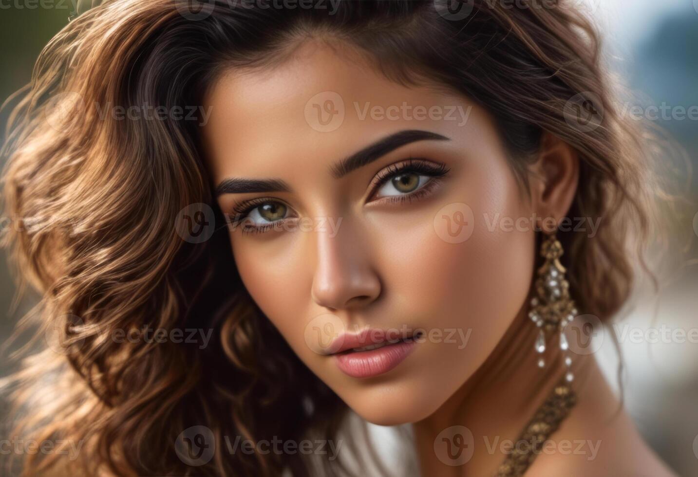 A Portrait Of Breathtakingly Gorgeous, Exotic, Beautiful Woman. photo