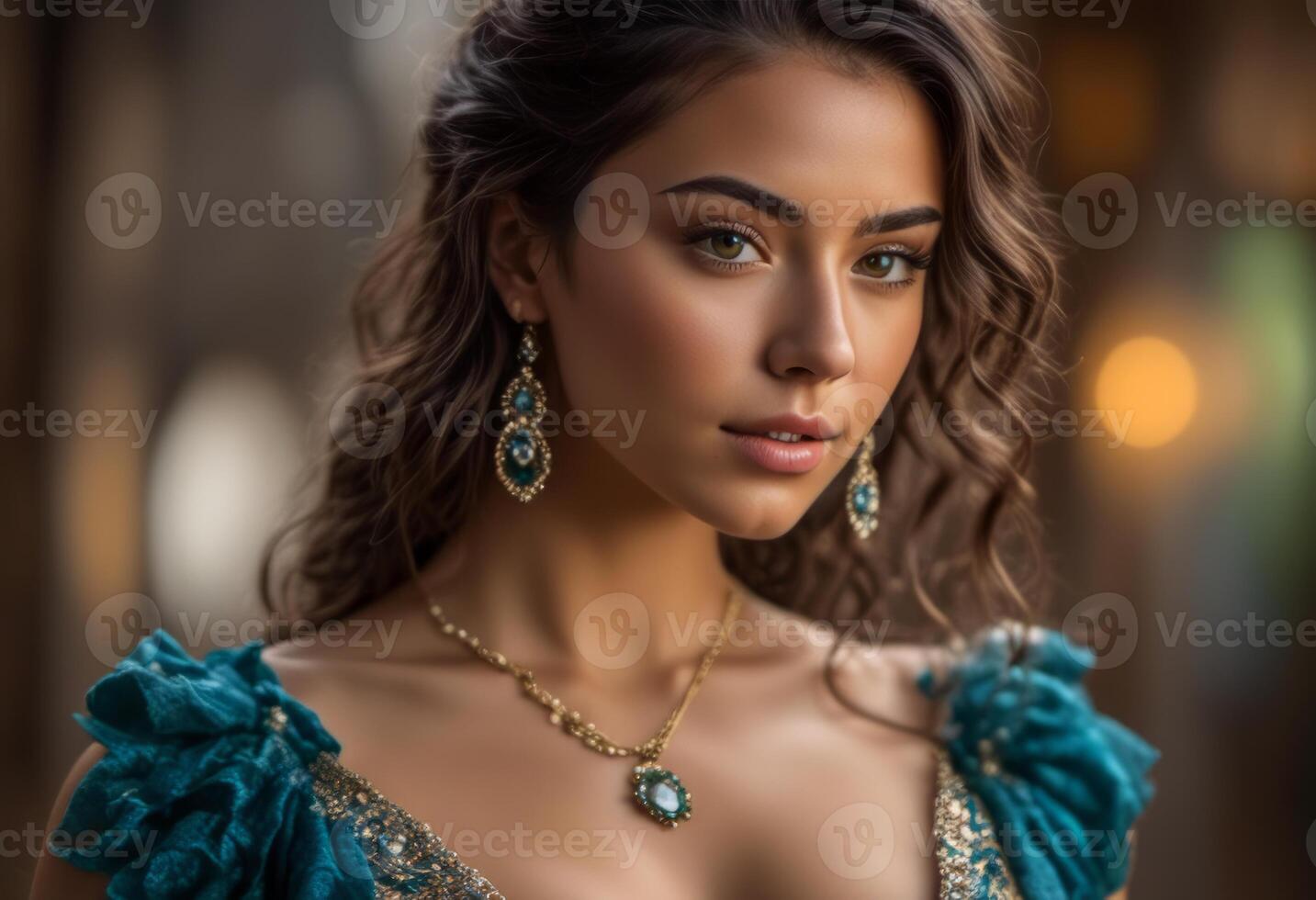 A Portrait Of Breathtakingly Gorgeous, Exotic, Beautiful Woman. photo