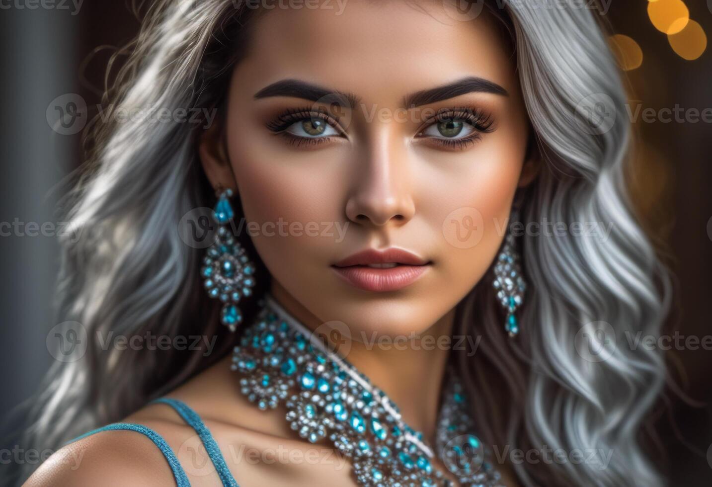 A Portrait Of Breathtakingly Gorgeous, Exotic, Beautiful Woman. photo