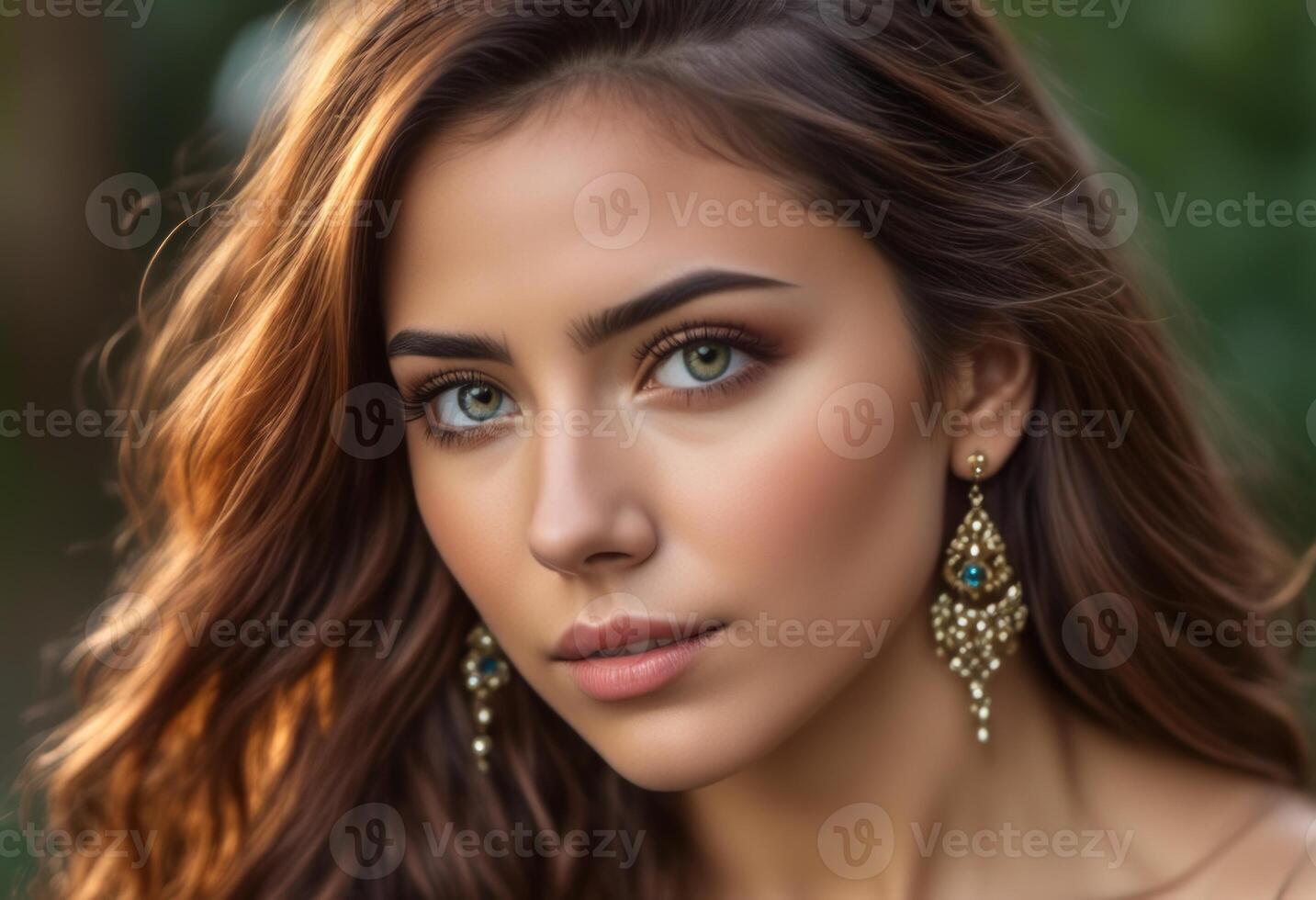 A Portrait Of Breathtakingly Gorgeous, Exotic, Beautiful Woman. photo