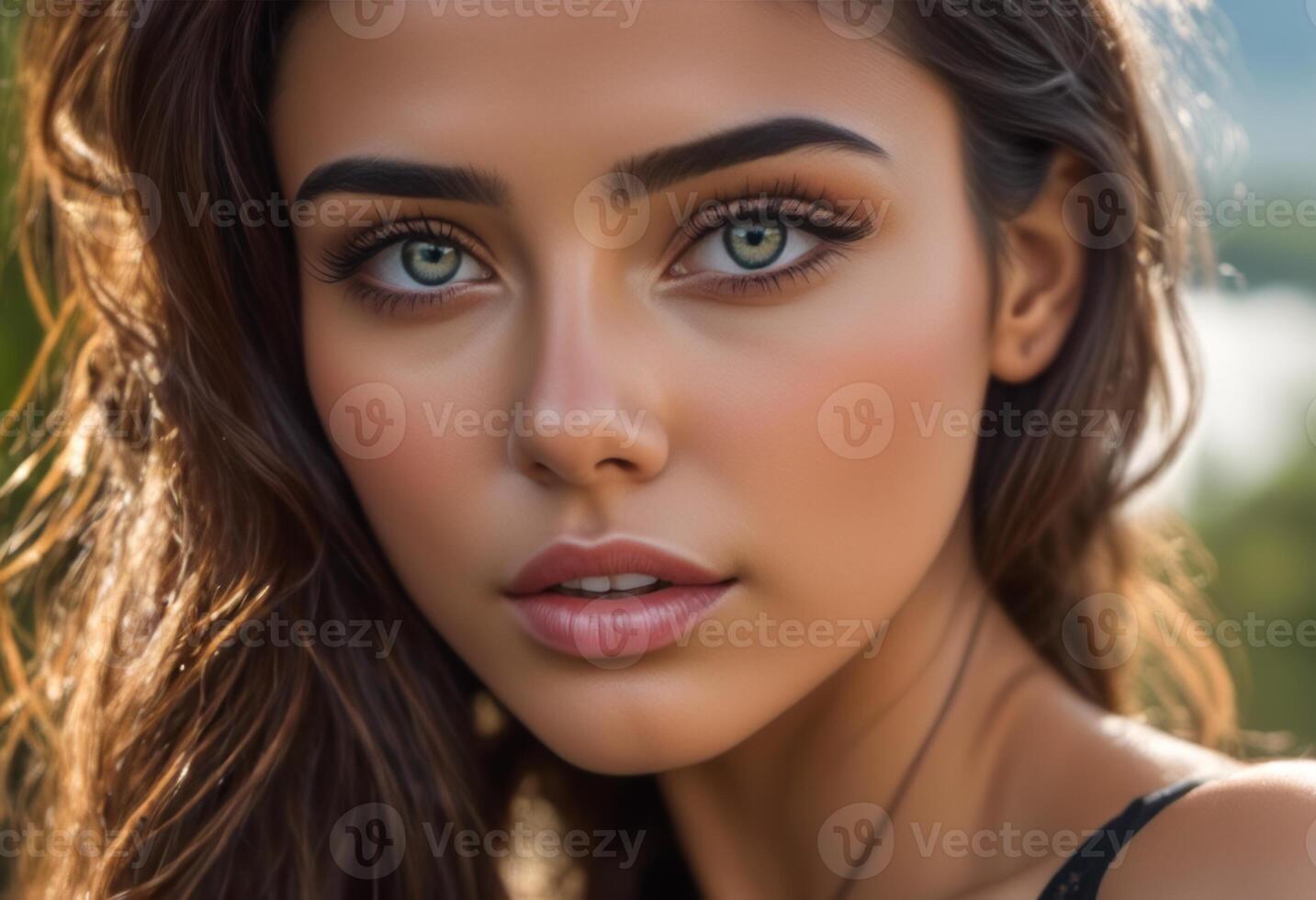 A Portrait Of Breathtakingly Gorgeous, Exotic, Beautiful Woman. photo