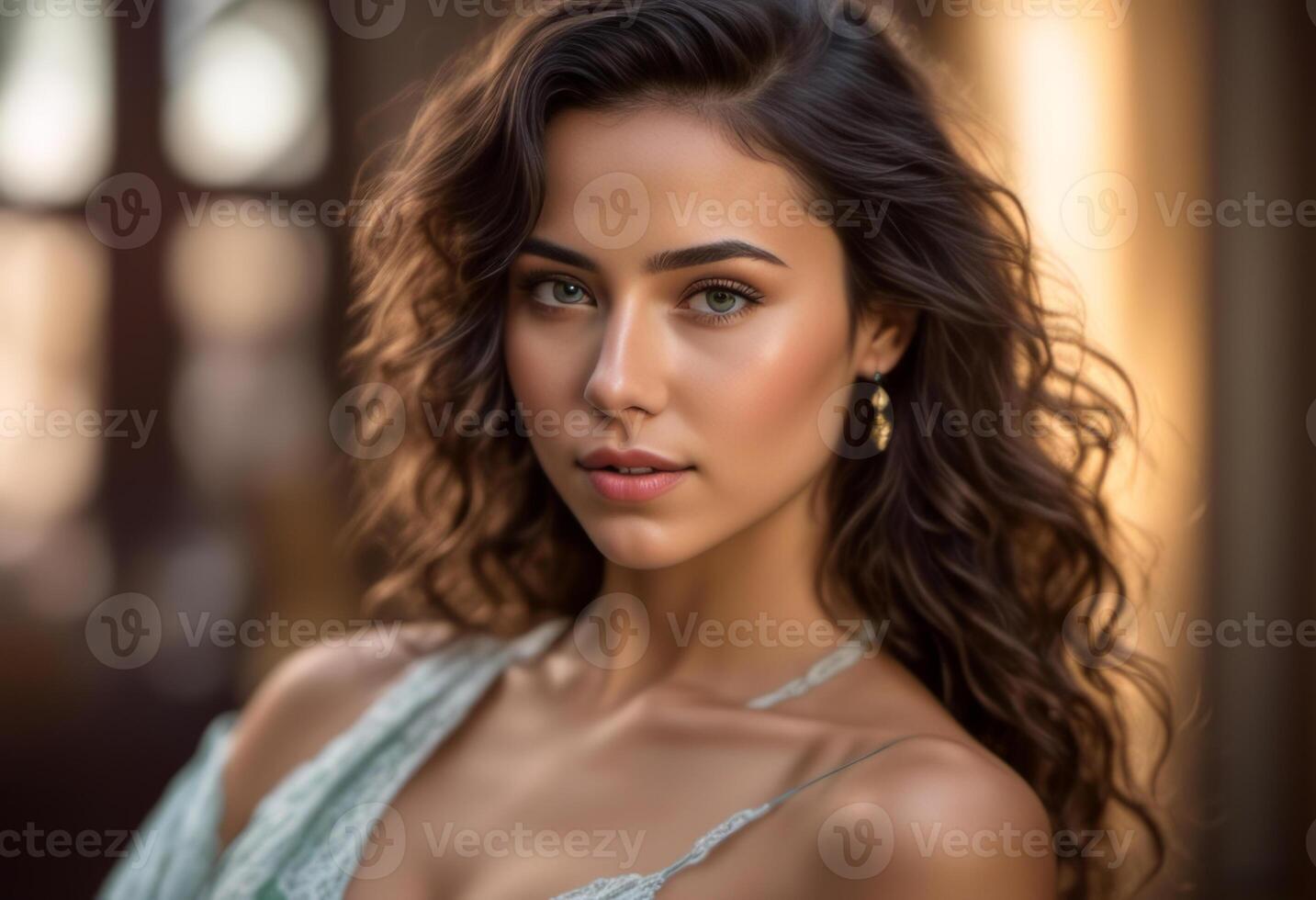 A Portrait Of Breathtakingly Gorgeous, Exotic, Beautiful Woman. photo