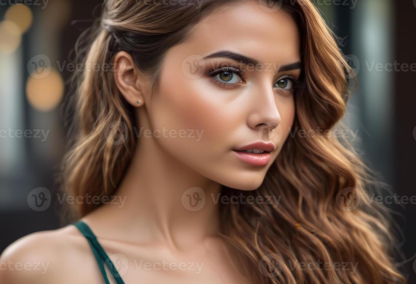 A Portrait Of Breathtakingly Gorgeous, Exotic, Beautiful Woman. photo