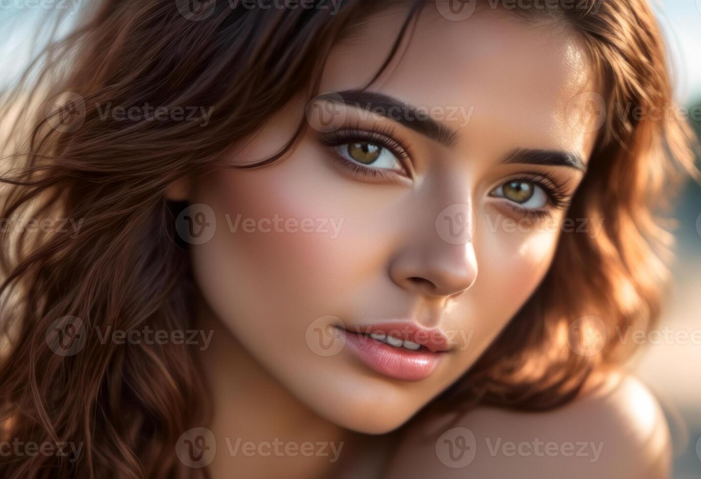 A Portrait Of Breathtakingly Gorgeous, Exotic, Beautiful Woman. photo