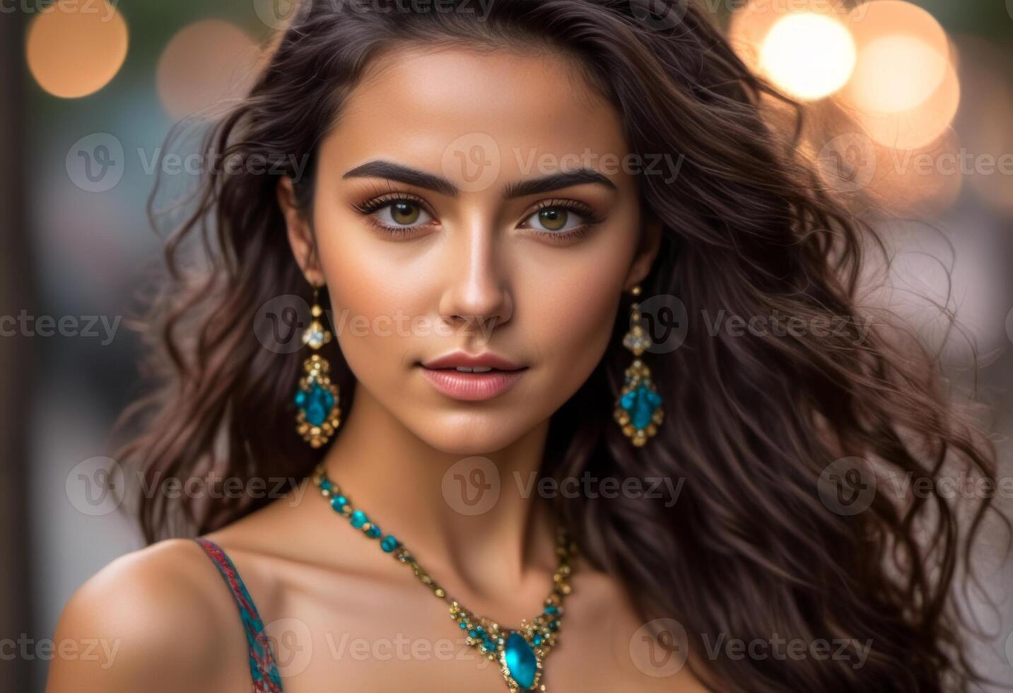 A Portrait Of Breathtakingly Gorgeous, Exotic, Beautiful Woman. photo