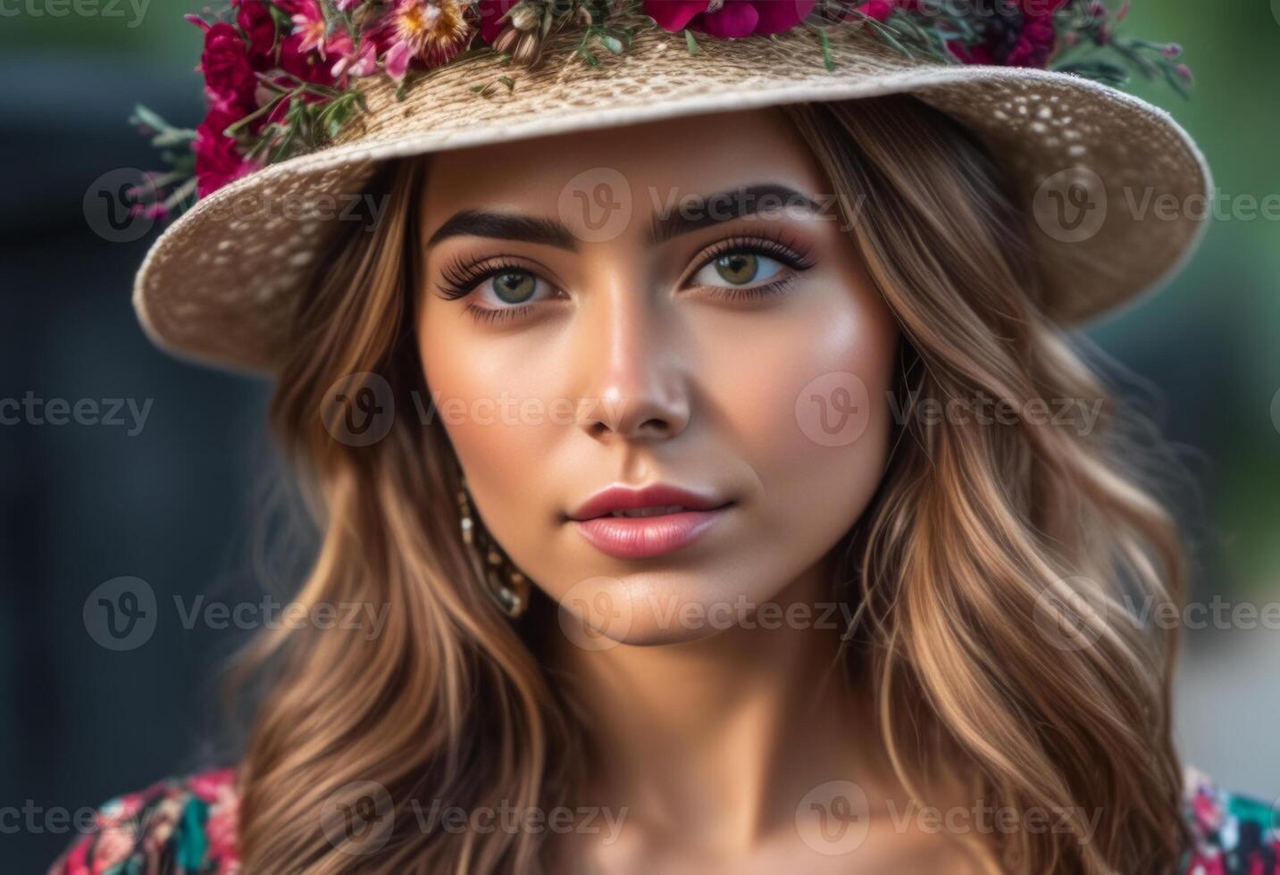 A Portrait Of Breathtakingly Gorgeous, Exotic, Beautiful Woman. photo