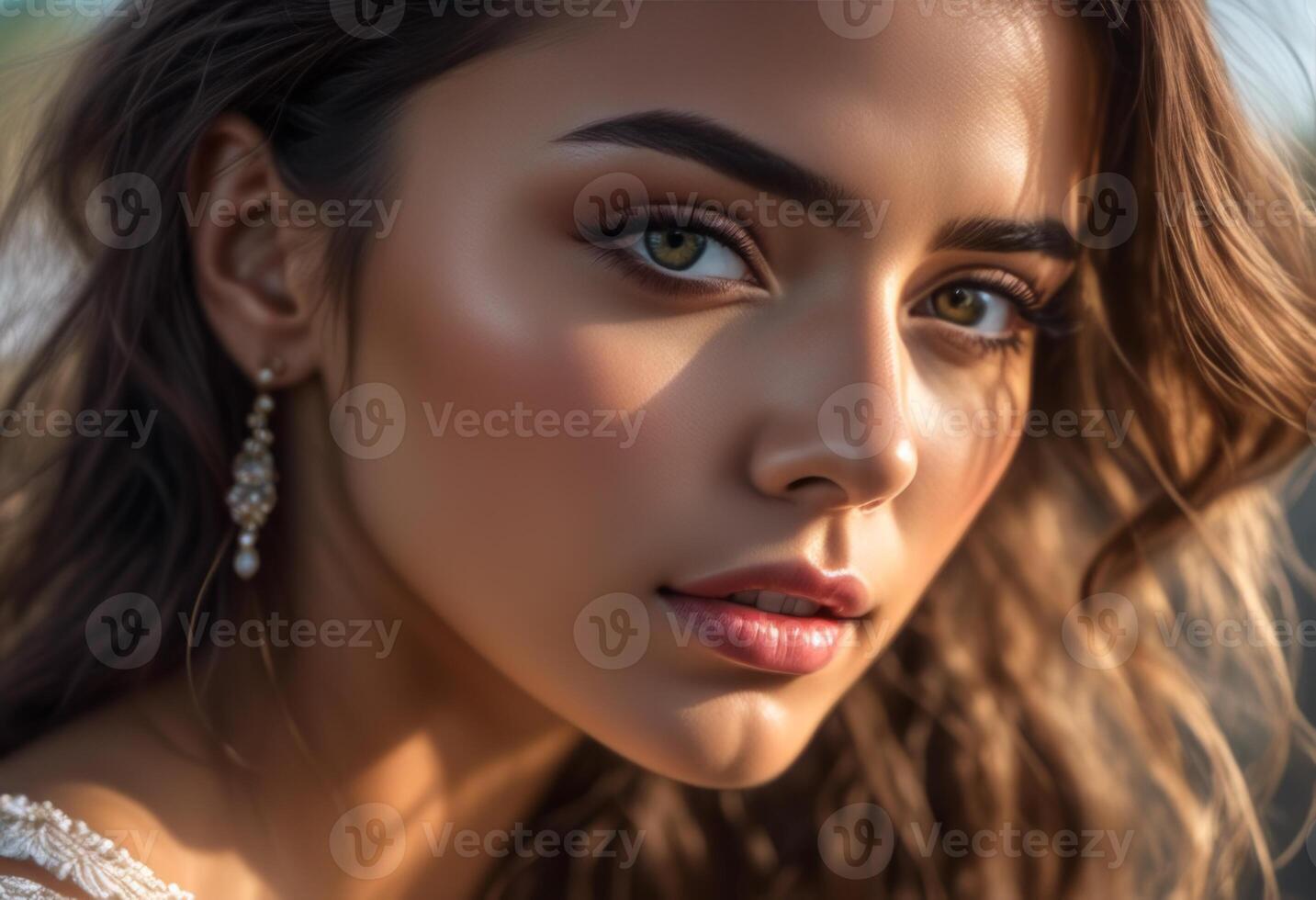 A Portrait Of Breathtakingly Gorgeous, Exotic, Beautiful Woman. photo