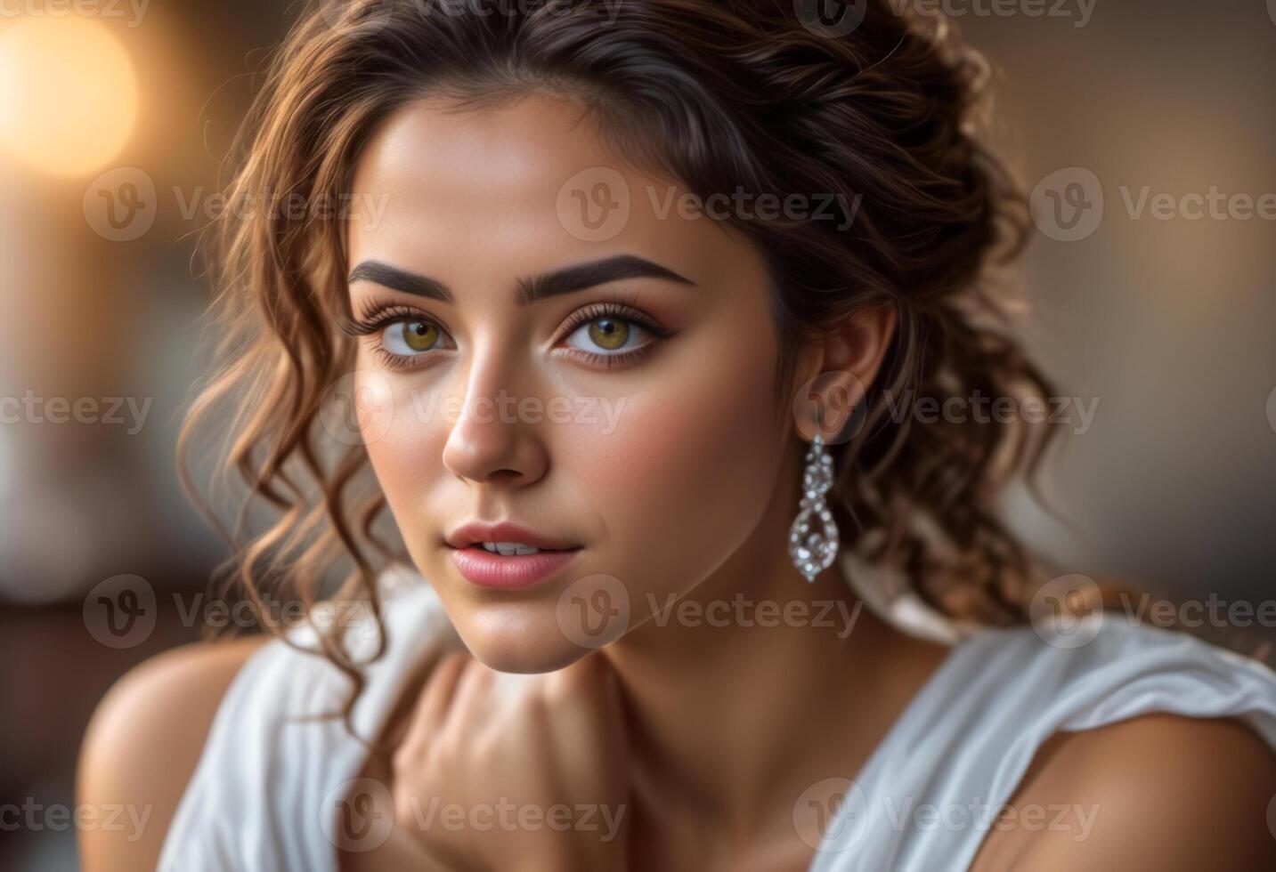A Portrait Of Breathtakingly Gorgeous, Exotic, Beautiful Woman. photo