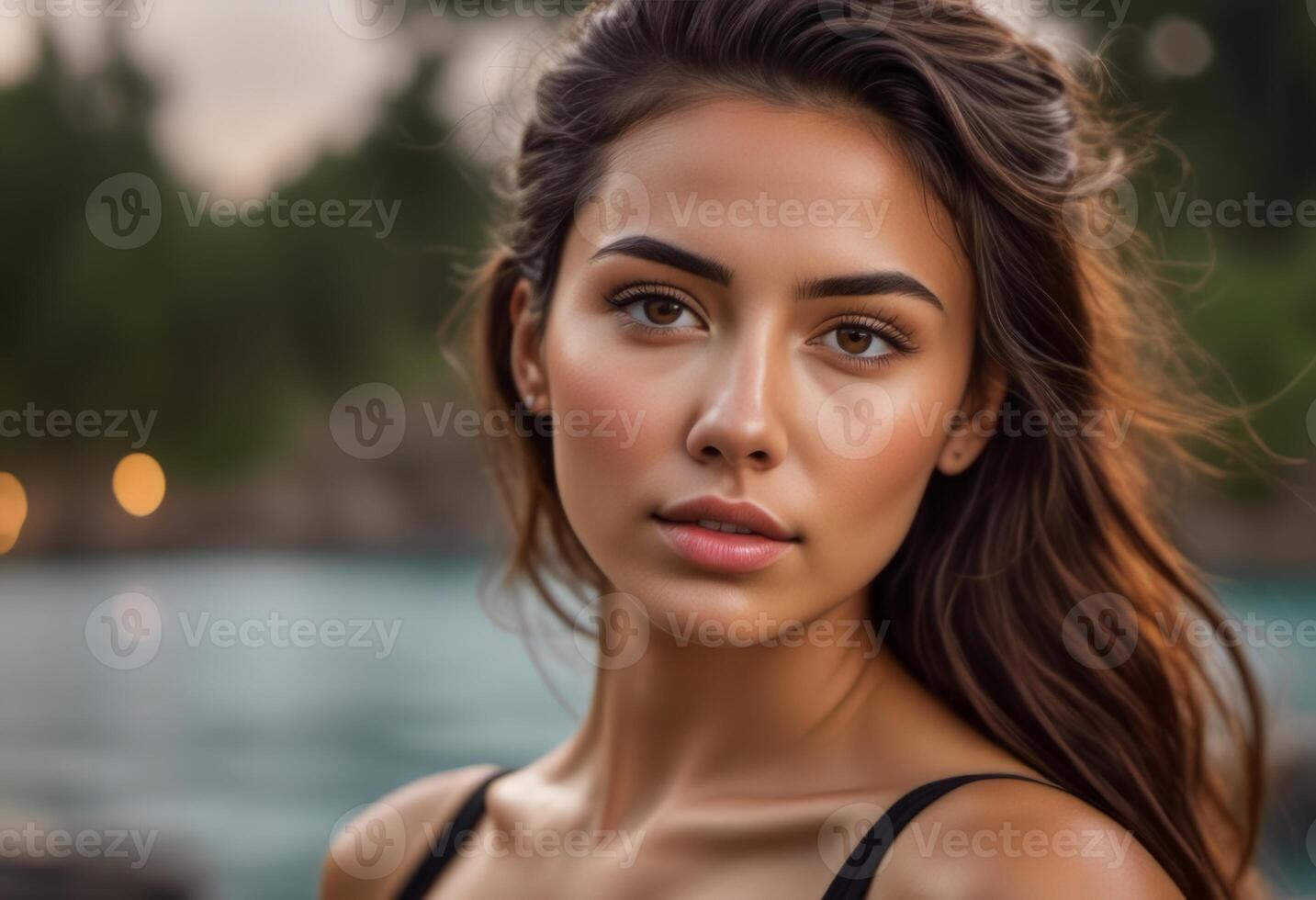 A Portrait Of Breathtakingly Gorgeous, Exotic, Beautiful Woman. photo