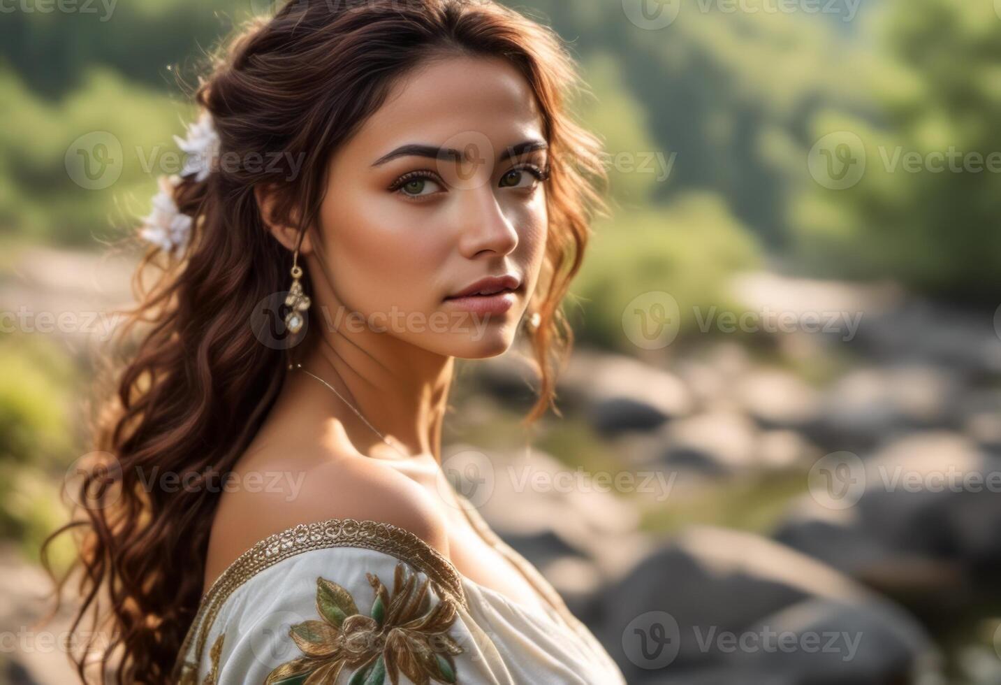 A Portrait Of Breathtakingly Gorgeous, Exotic, Beautiful Woman. photo