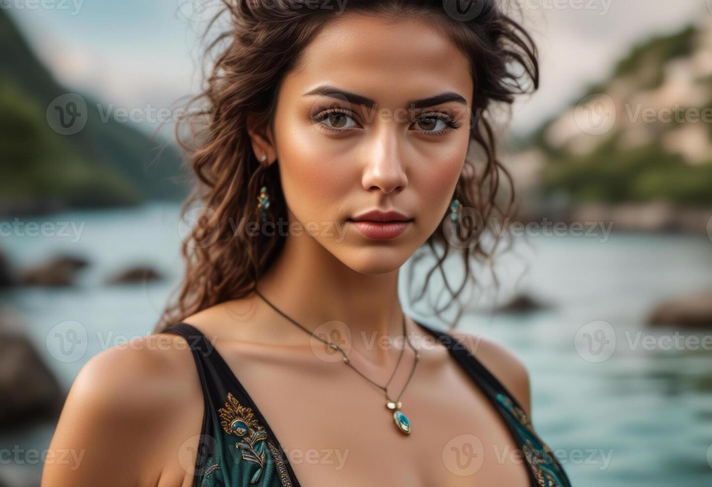 A Portrait Of Breathtakingly Gorgeous, Exotic, Beautiful Woman. photo