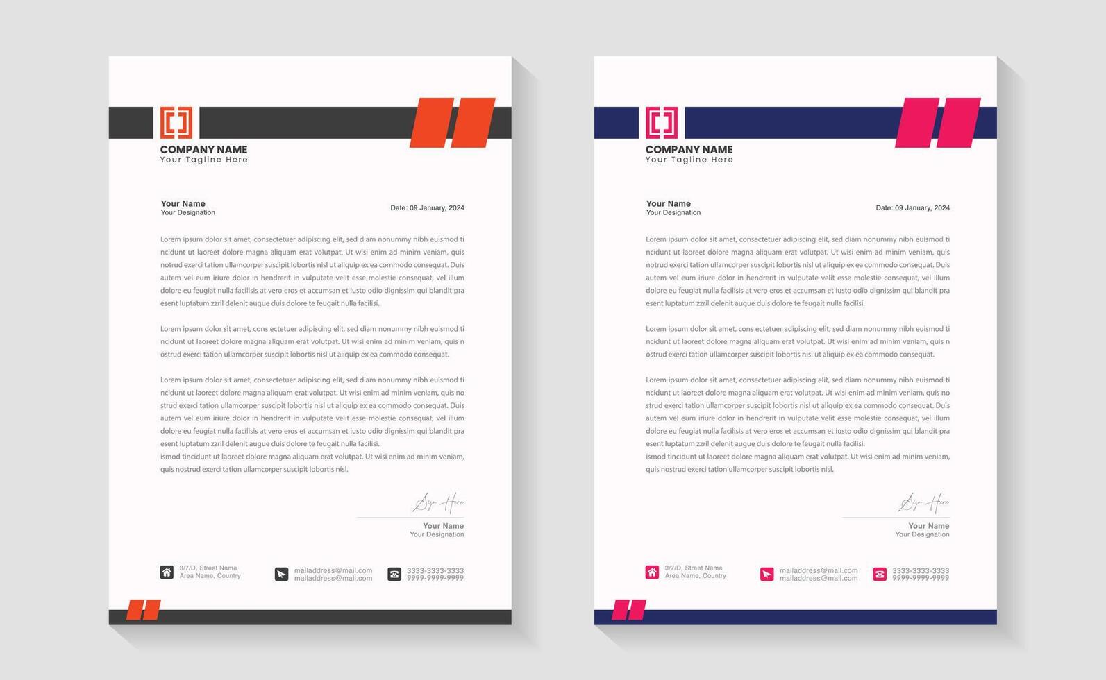 Business letterhead design for your company. Elegant design vector