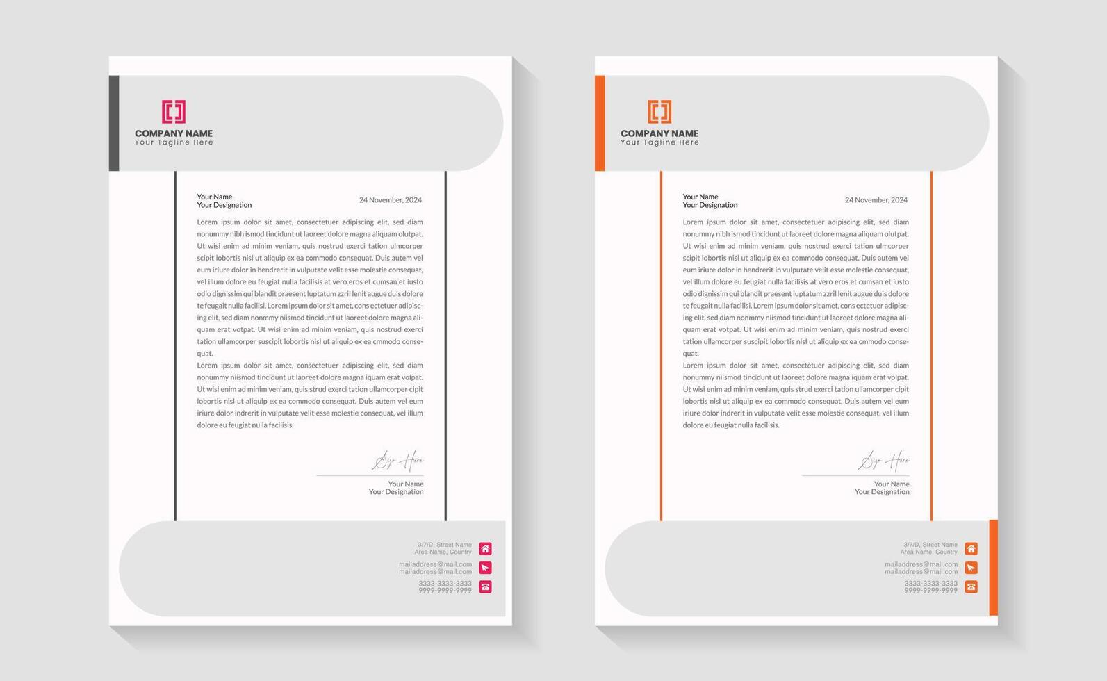 Modern Creative and Clean business style letterhead bundle of your corporate project design. Set to print. modern business letterhead in abstract design. vector