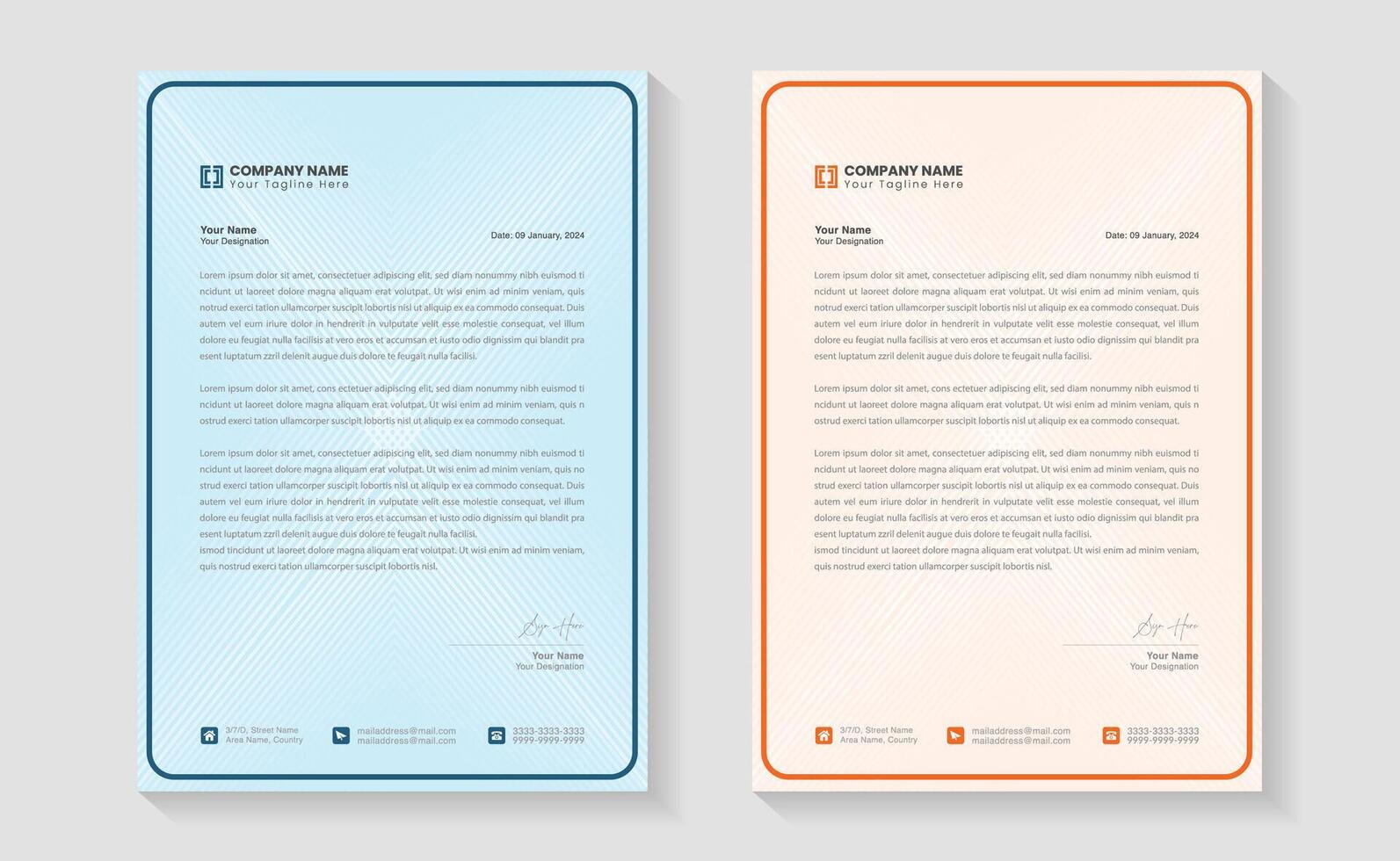 Modern Creative and Clean business style letterhead bundle of your corporate project design. Set to print. modern business letterhead in abstract design. Elegant template design in minimalist vector