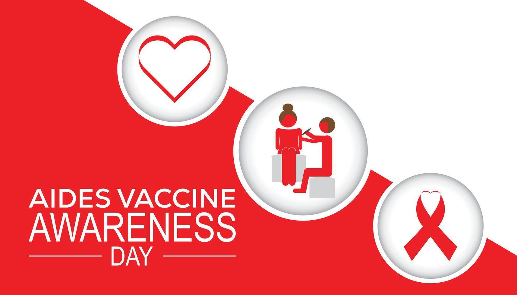 Aides Vaccine Awareness Day observed every year in May 18. Template for background, banner, card, poster with text inscription. vector