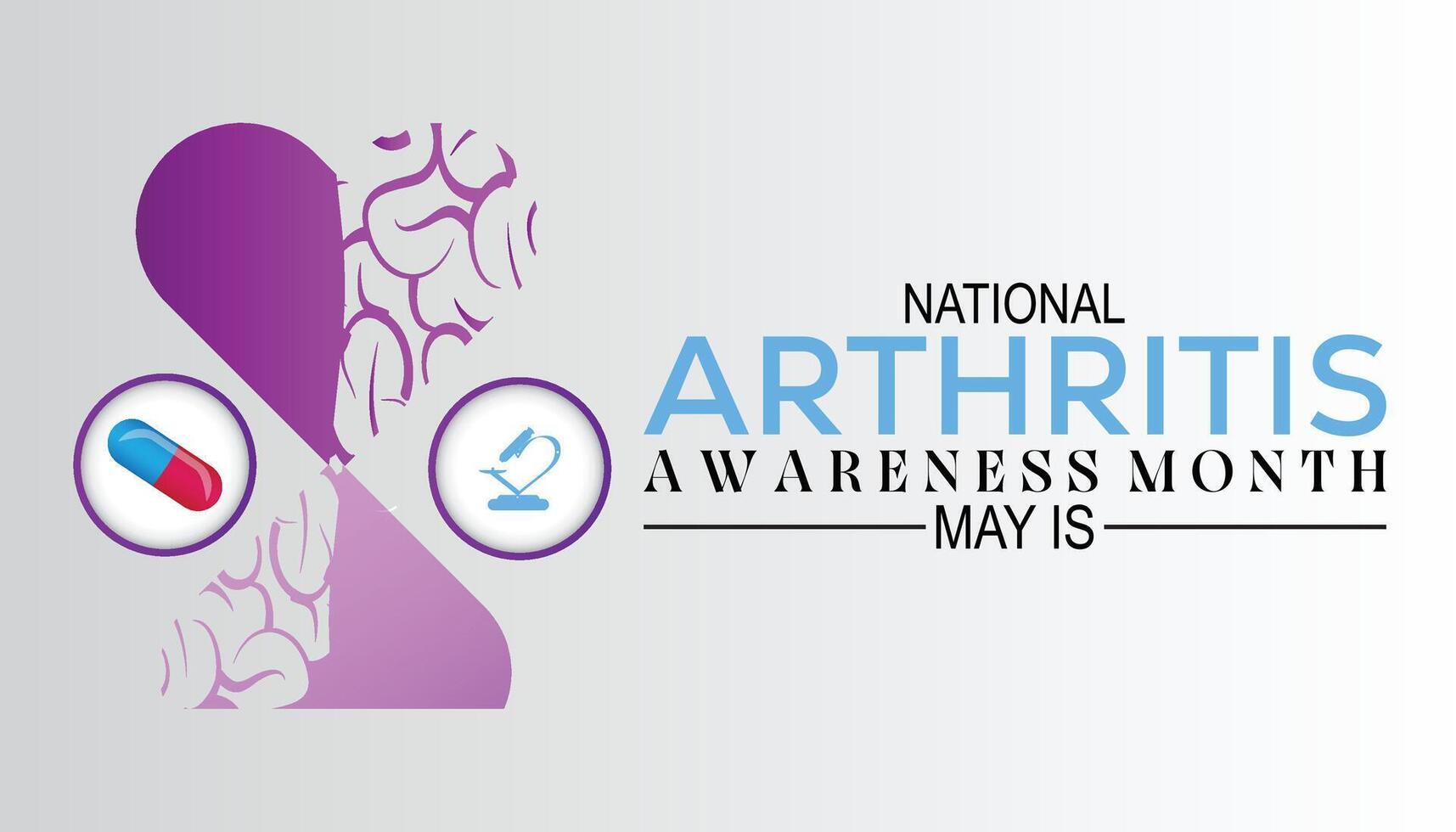 Arthritis Awareness Month observed every year in May. Template for background, banner, card, poster with text inscription. vector
