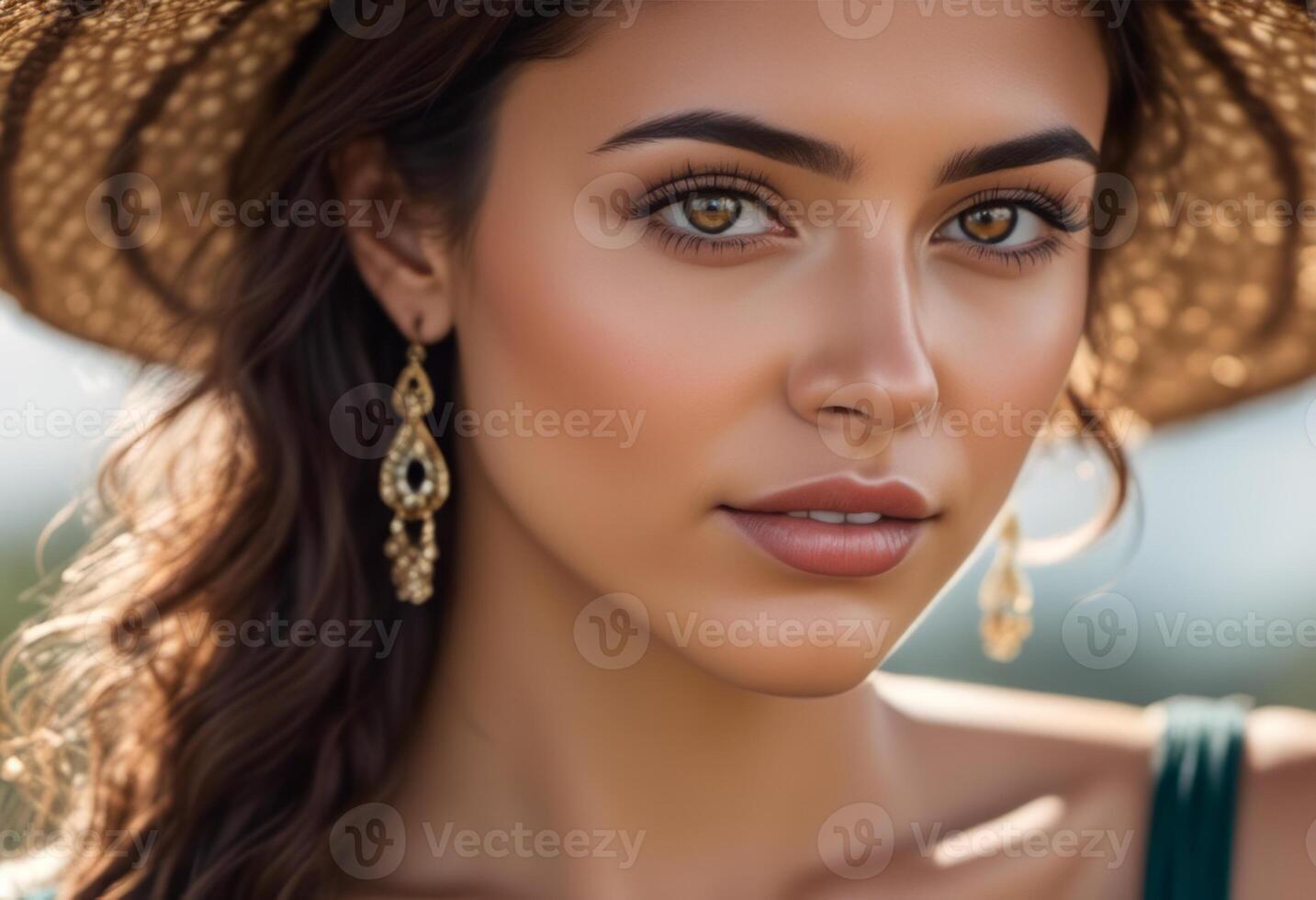 A Portrait Of Breathtakingly Gorgeous, Exotic, Beautiful Woman. photo