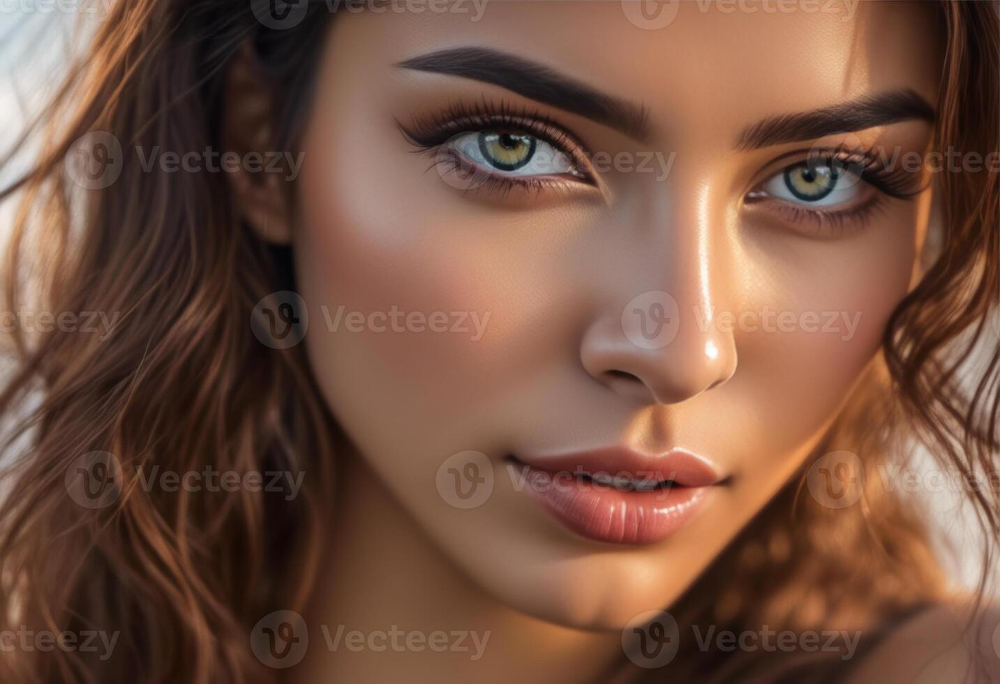 A Portrait Of Breathtakingly Gorgeous, Exotic, Beautiful Woman. photo