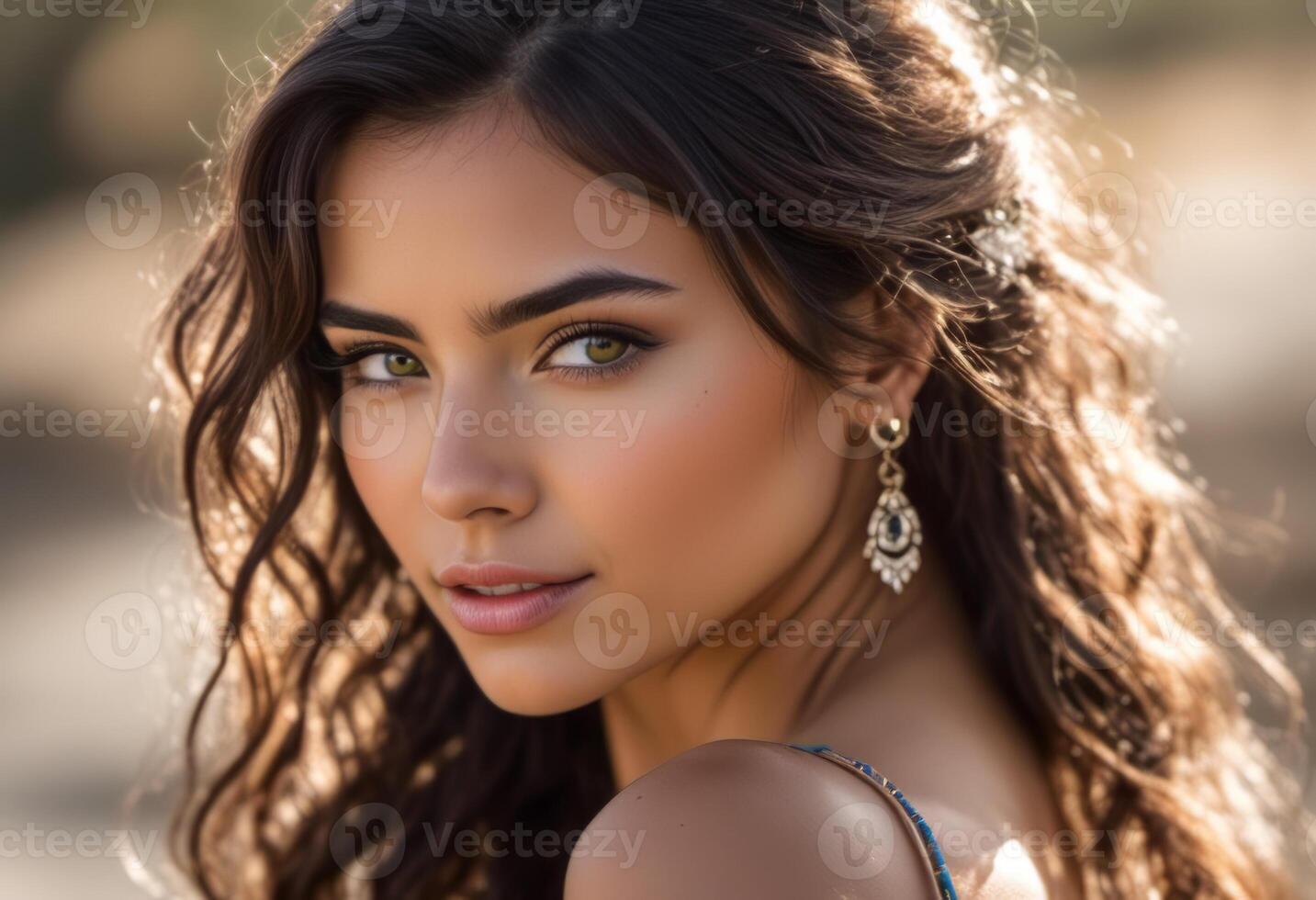 A Portrait Of Breathtakingly Gorgeous, Exotic, Beautiful Woman. photo