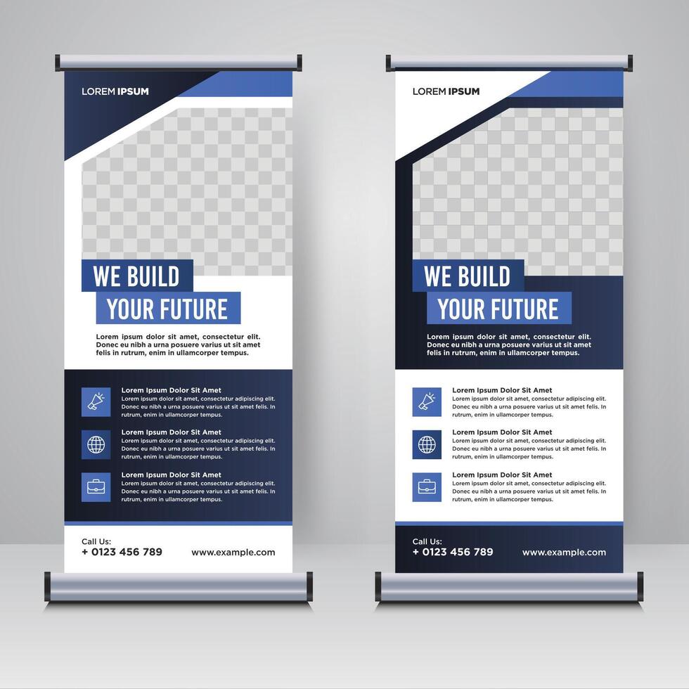 Corporate rollup or X banner design template vector