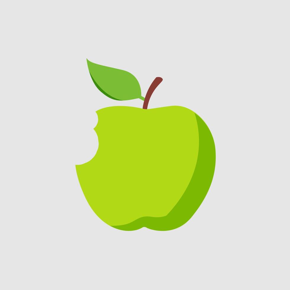 Bitten Green Apple vector