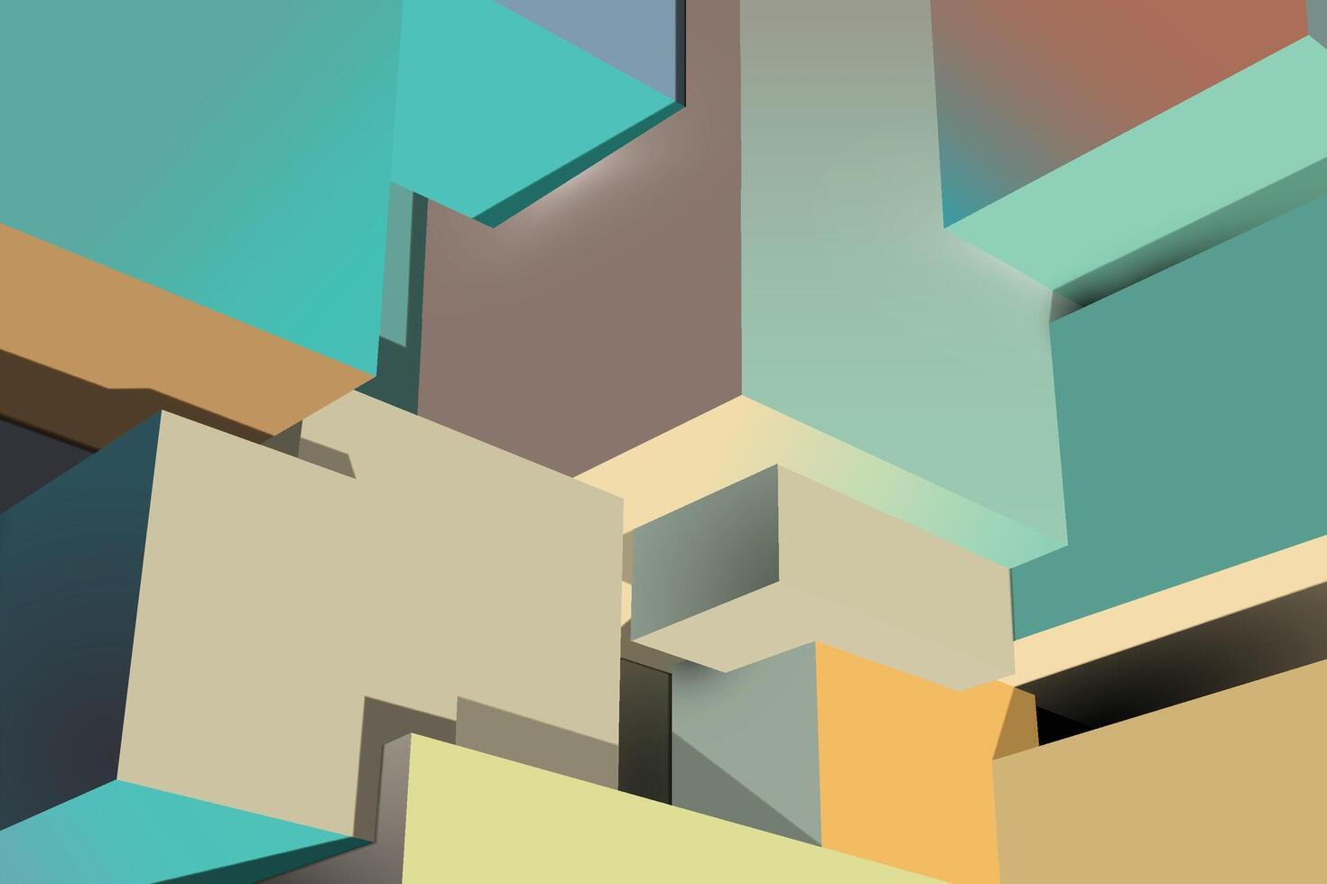 3D geometric cube background. vector