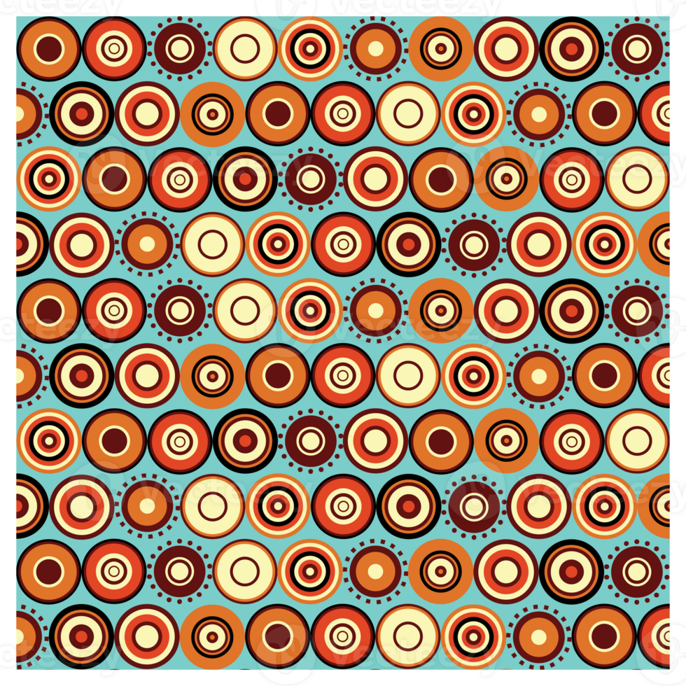 Retro 60s 70s Mid Century Groovy Circles Pattern png