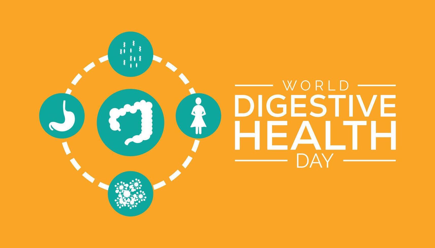 World Digestive Health Day observed every year in May 29. Template for background, banner, card, poster with text inscription. vector