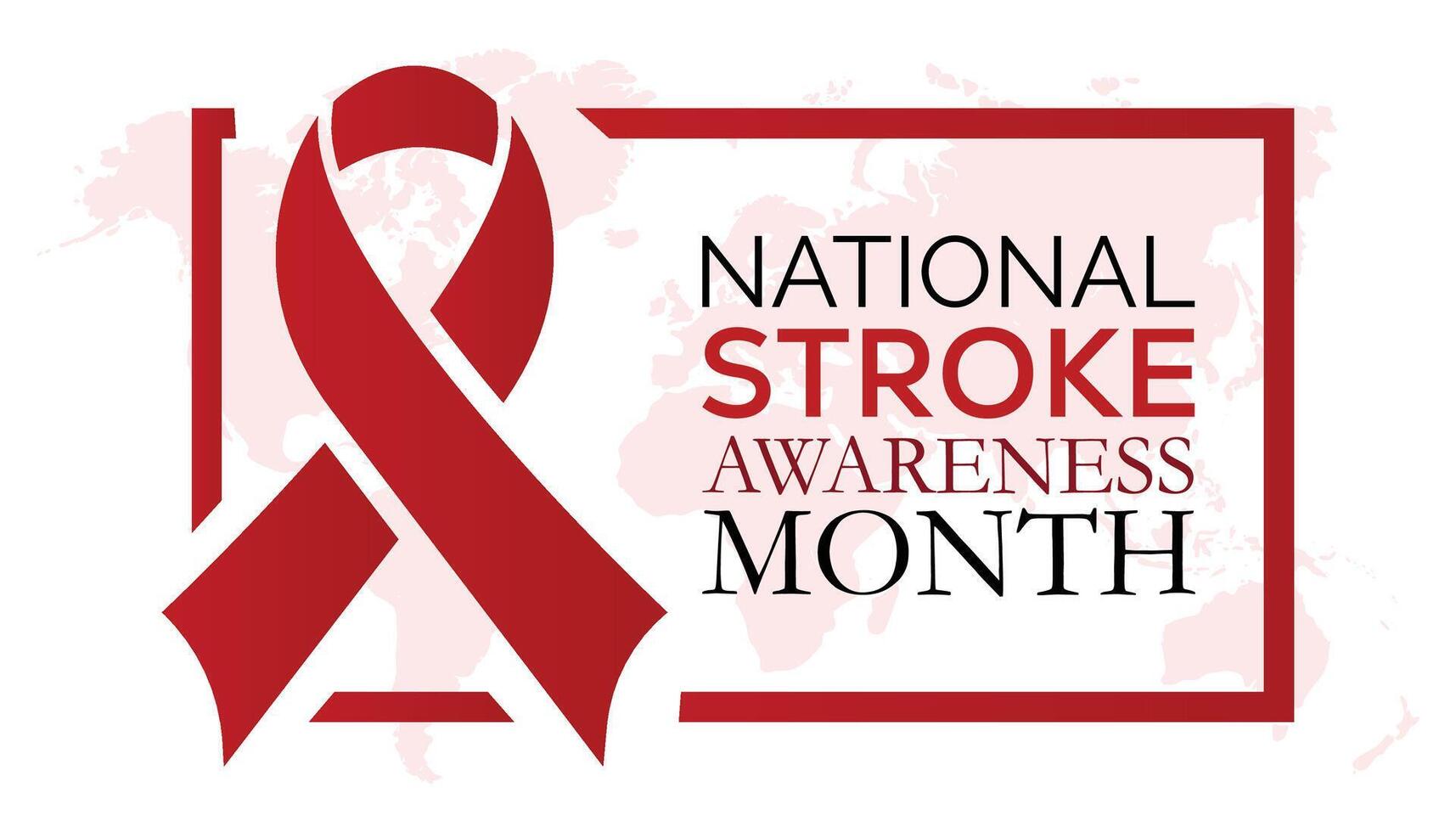 National Stroke awareness month observed every year in May. Template for background, banner, card, poster with text inscription. vector