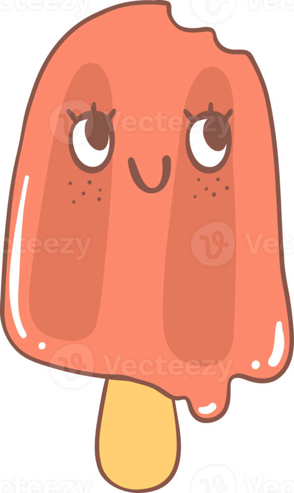 Groovy retro summer ice cream png