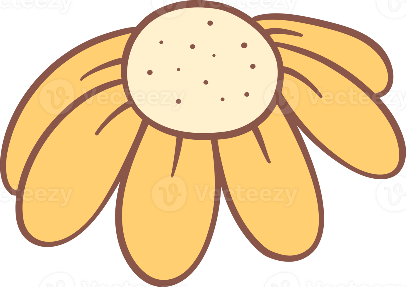 Groovy retro summer flower png